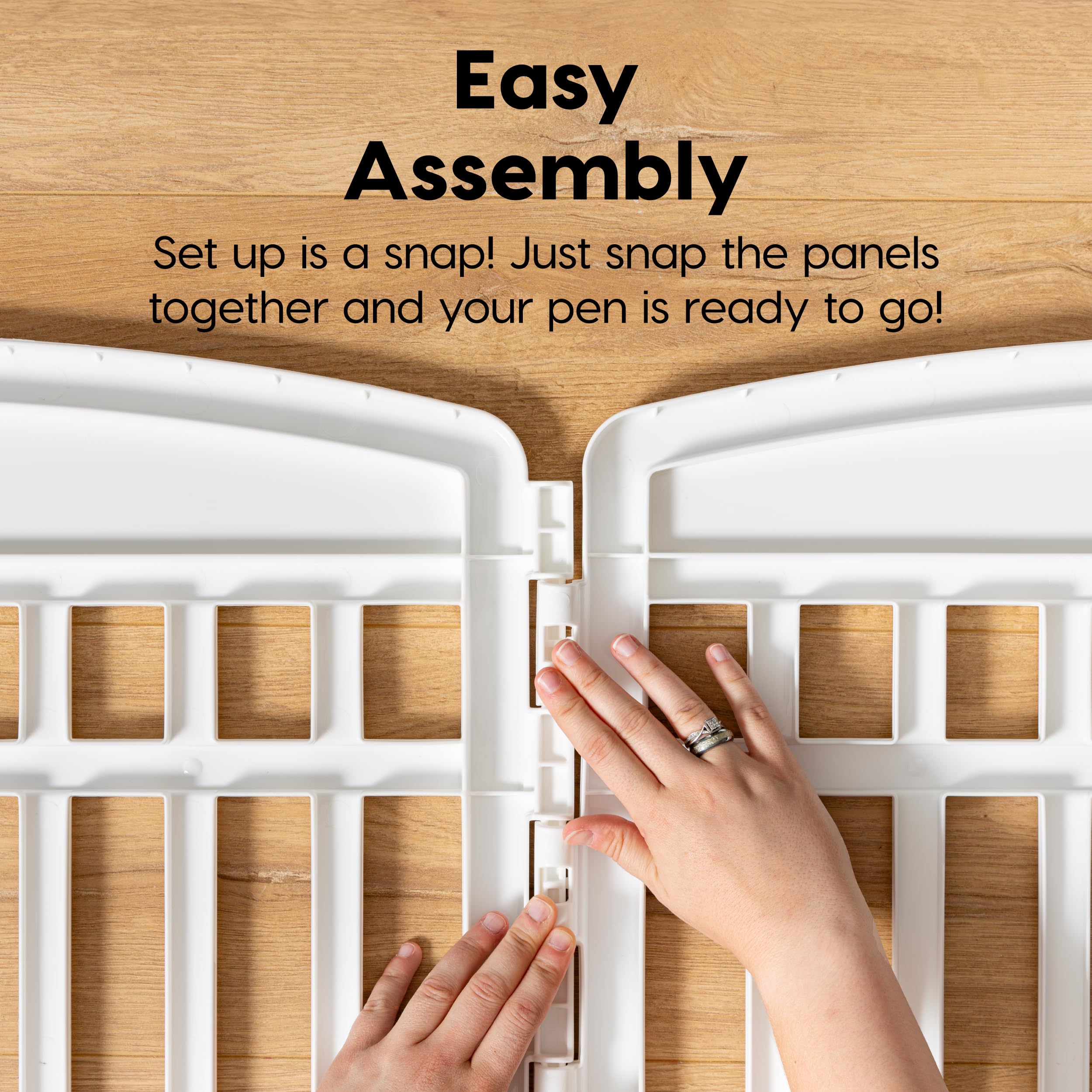IRIS 24" 6-Panel Dog Playpen with Door, Plastic, White, Easy Assemble, Model 586685