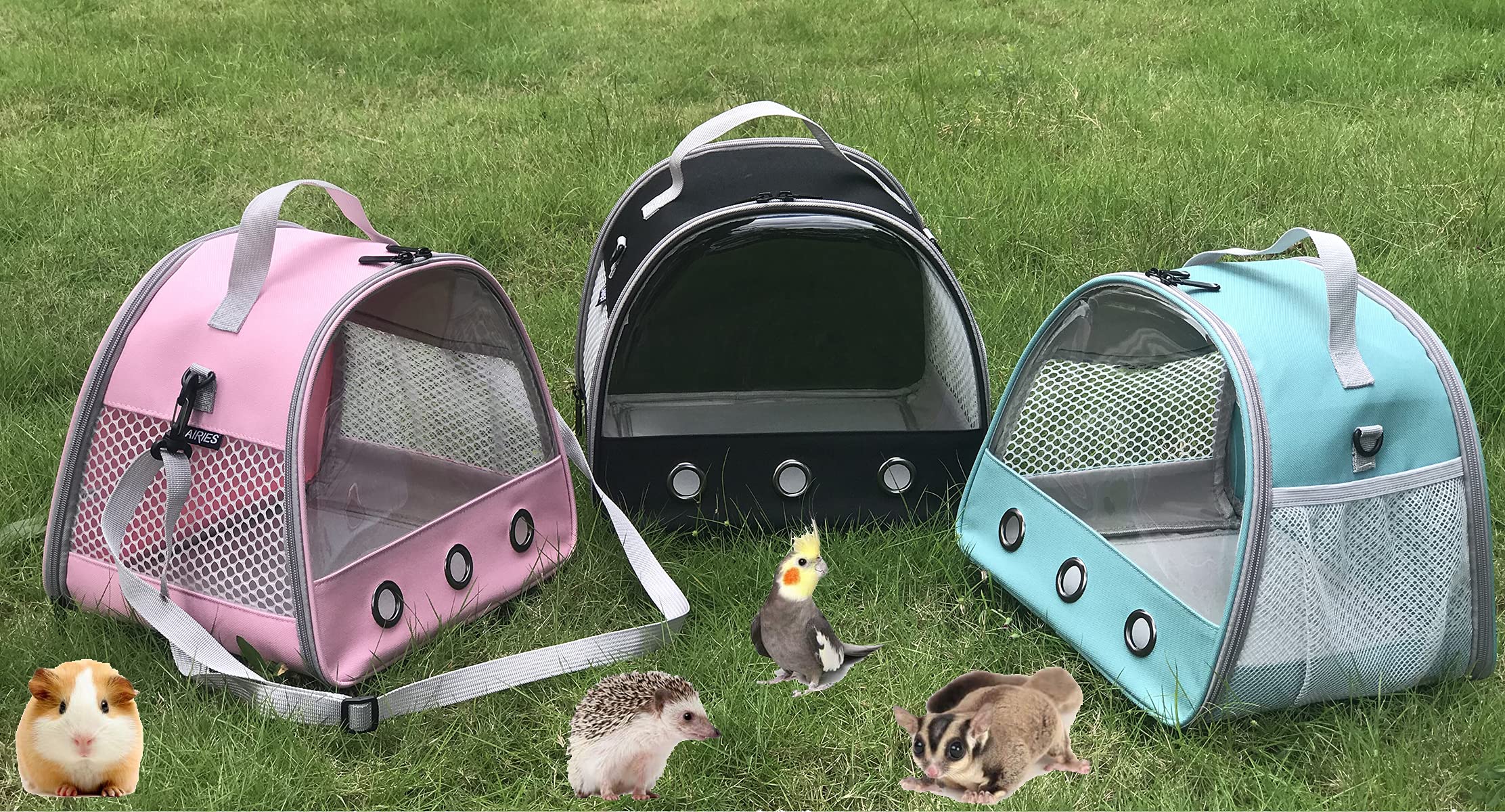 Guinea Pig Carrier Backpack, Clear Bubble Window Backpack For Guinea Pig, Bunny Rat Bird (Black, Carrier)