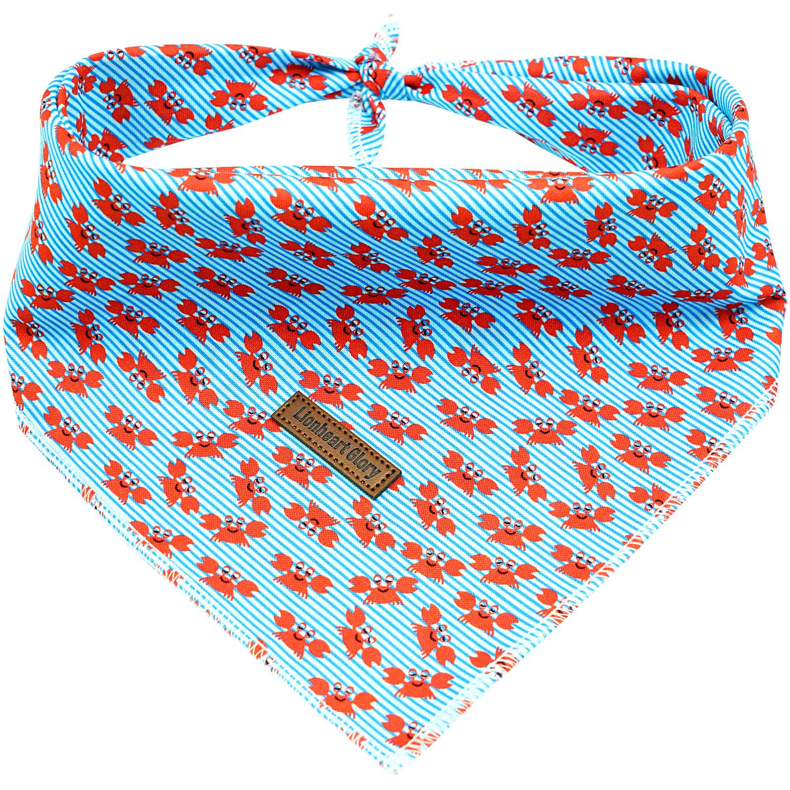 Lionheart Glory Blue Stripe Dog Bandana 1 Pack Washable Soft Dog Scarf, Square Adjustable Dog Bandanas For Medium Large Dogs, N: