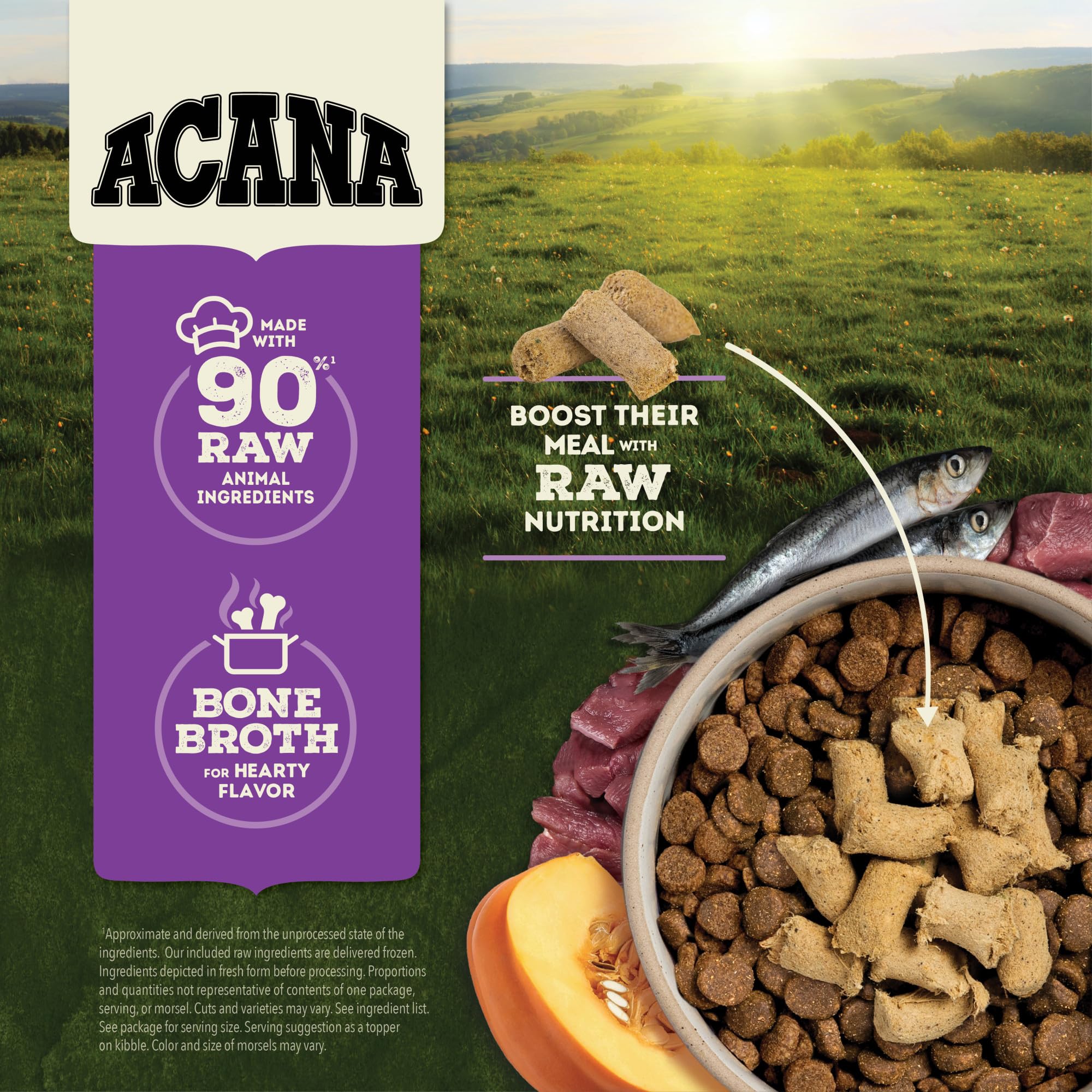 ACANA Grain-Free High Protein Freeze Dried Dog Food & Topper Free-Run Duck Recipe Morsels 8oz Bag