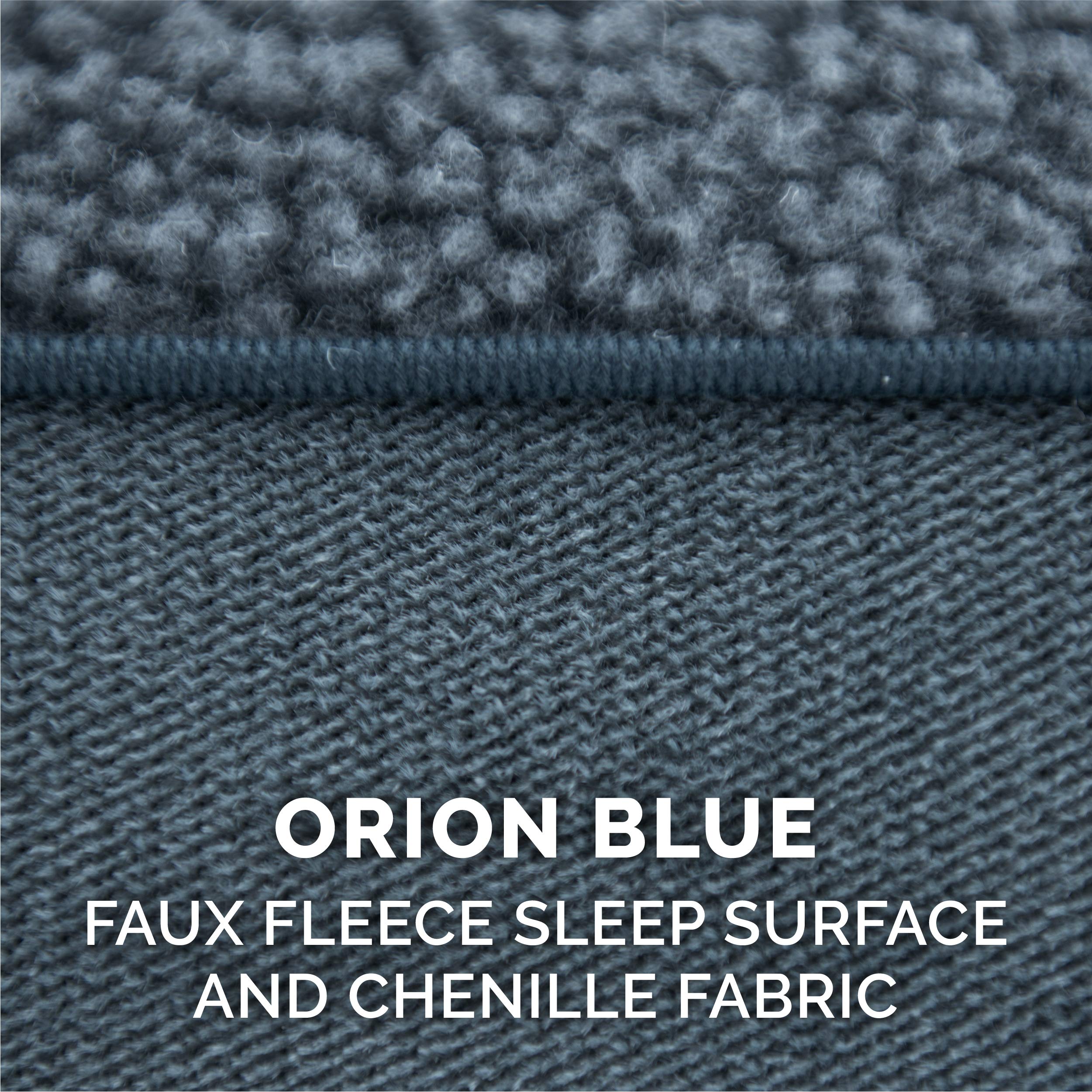 Furhaven Replacement Dog Bed Cover Sherpa & Chenille Sofa-Style, Machine Washable - Orion Blue, Large