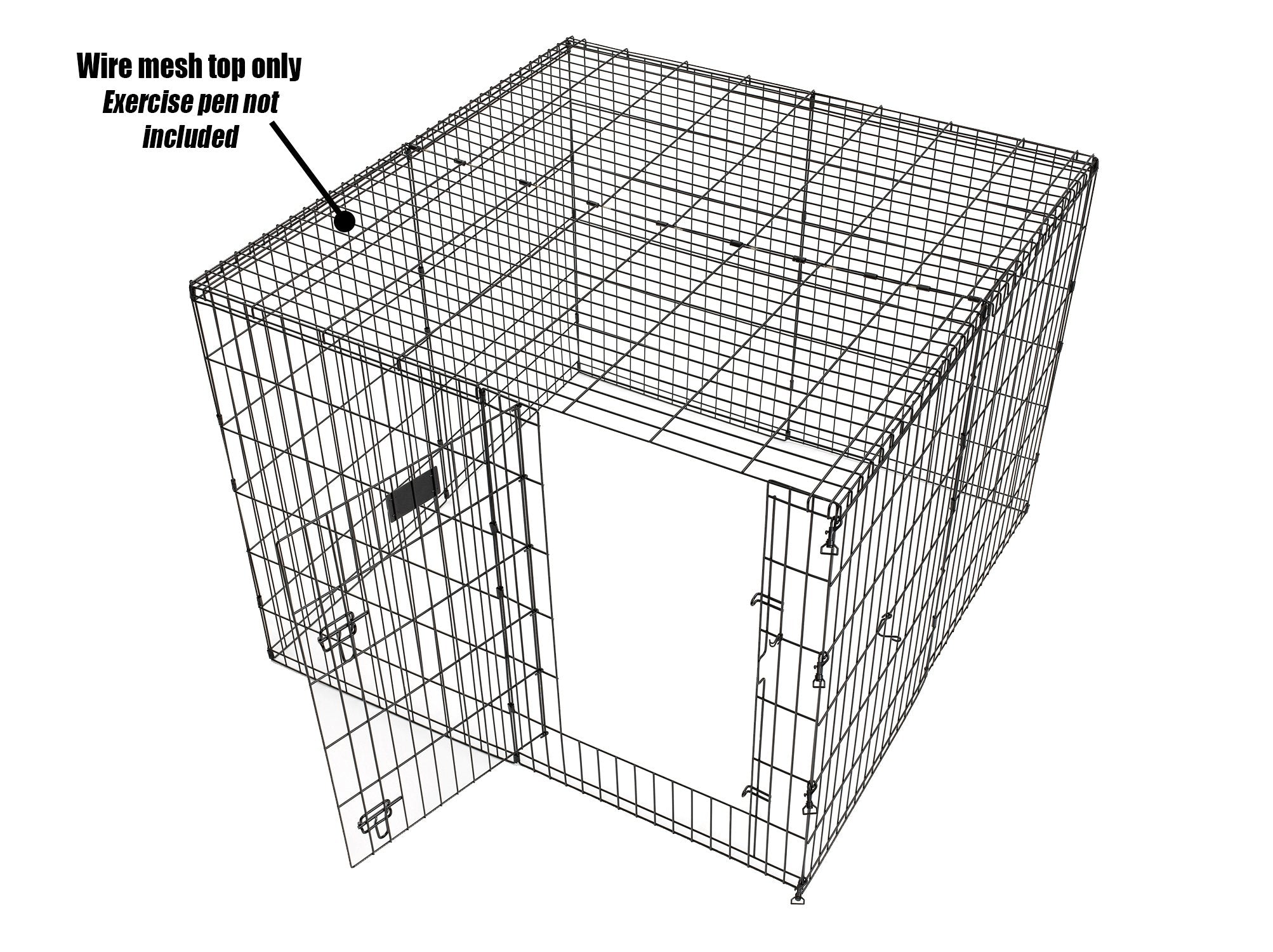 MidWest Homes for Pets Exercise Pen with Wire Mesh Top, Metal, White/Tan, Model 540-WM