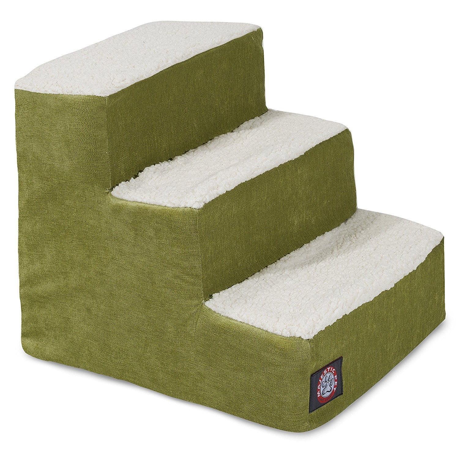 3 Step Portable Pet Stairs By Majestic Pet Products Villa Apple Steps for Cats and Dogs Green