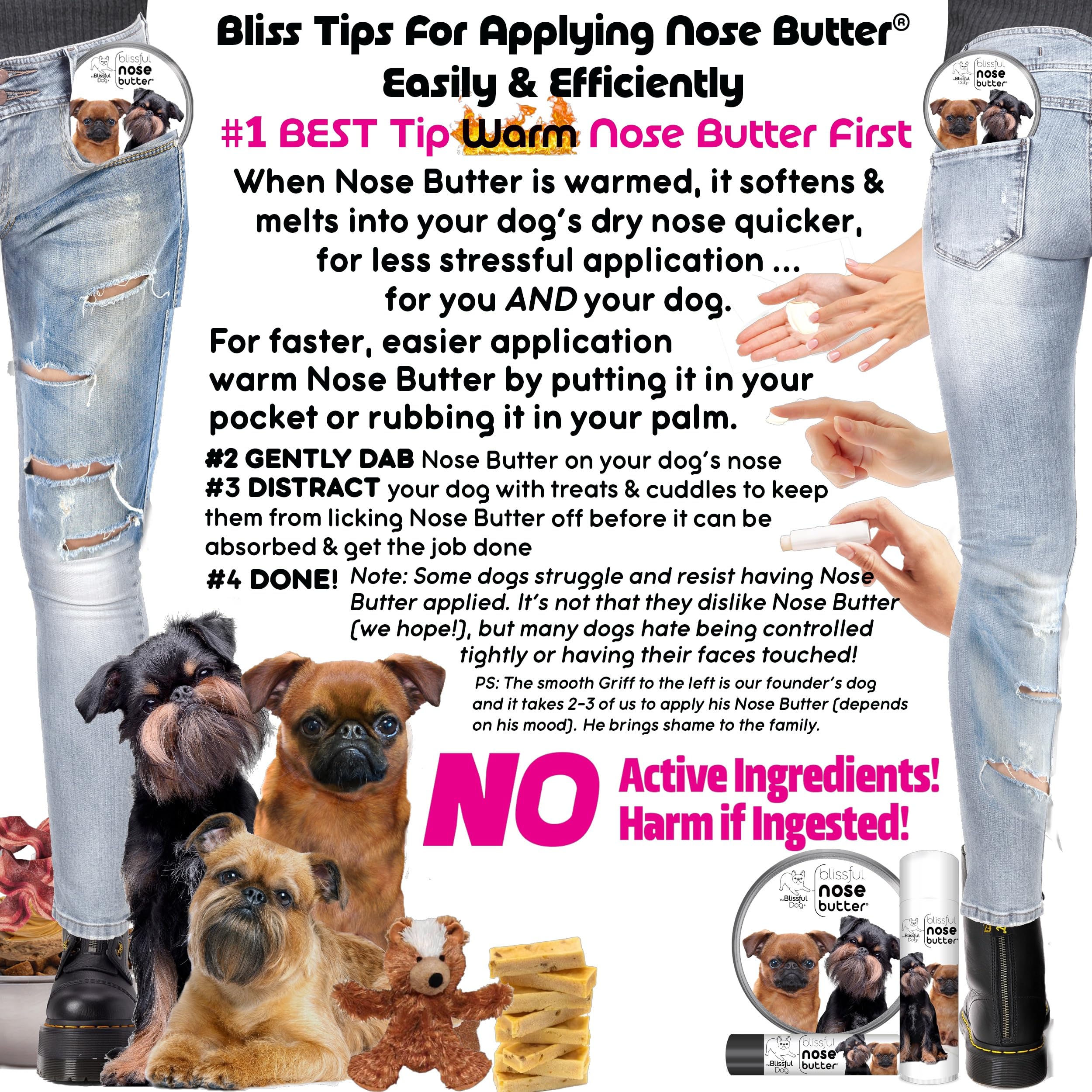 The Blissful Dog Brussels Griffon Unscented Nose Butter, 0.15-Ounce