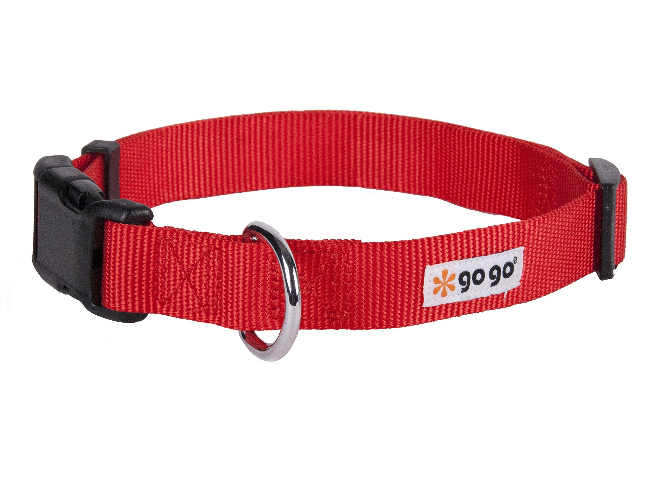 GOGO Pet Products Adjustable Nylon Collar, X-Small 3/8", Red, Model 15050