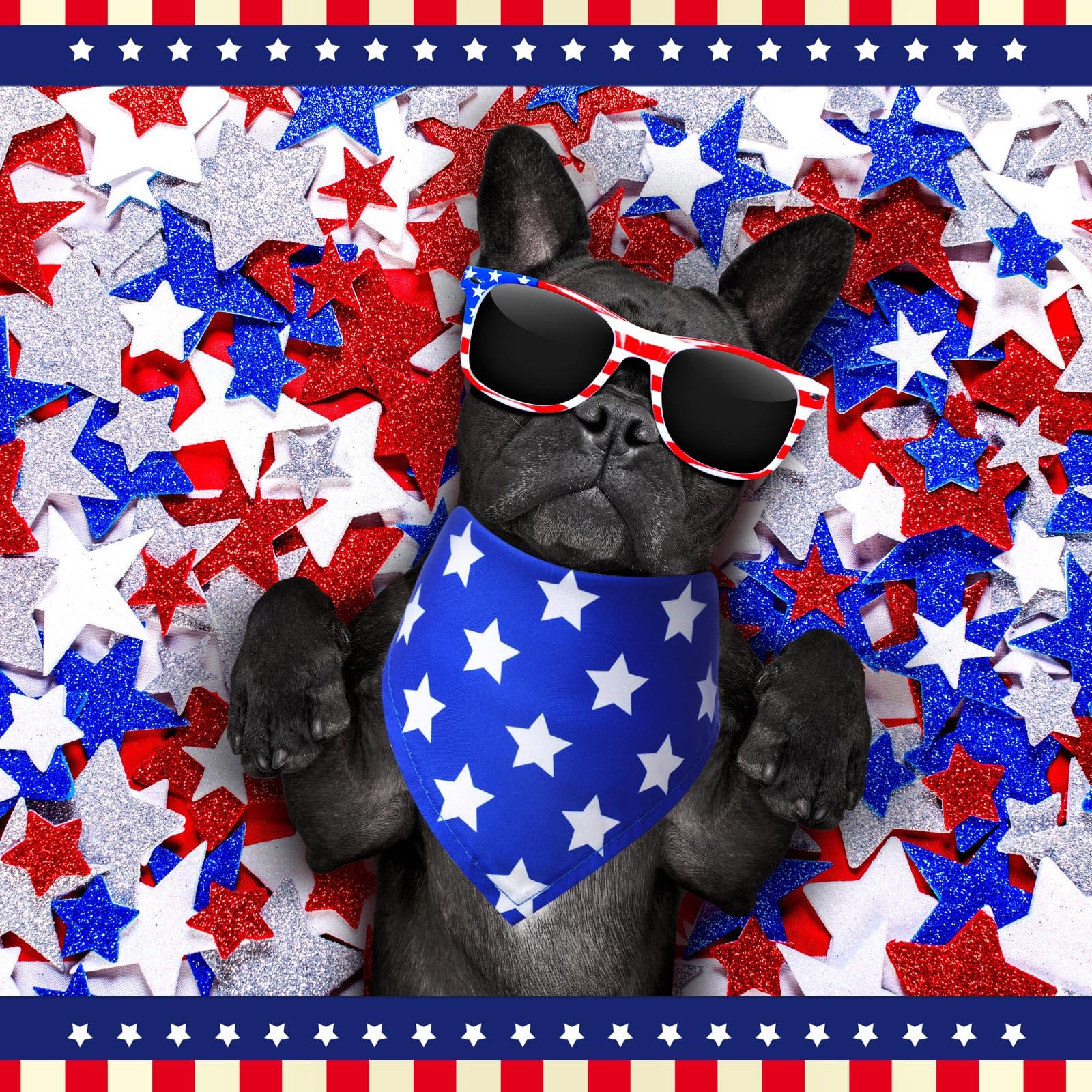 Weewooday 12 Pcs Patriotic Dog Bandanas Veterans Day Red White Blue Stripes Star Bandanas for Dogs Triangle Kerchief Bibs Scarf
