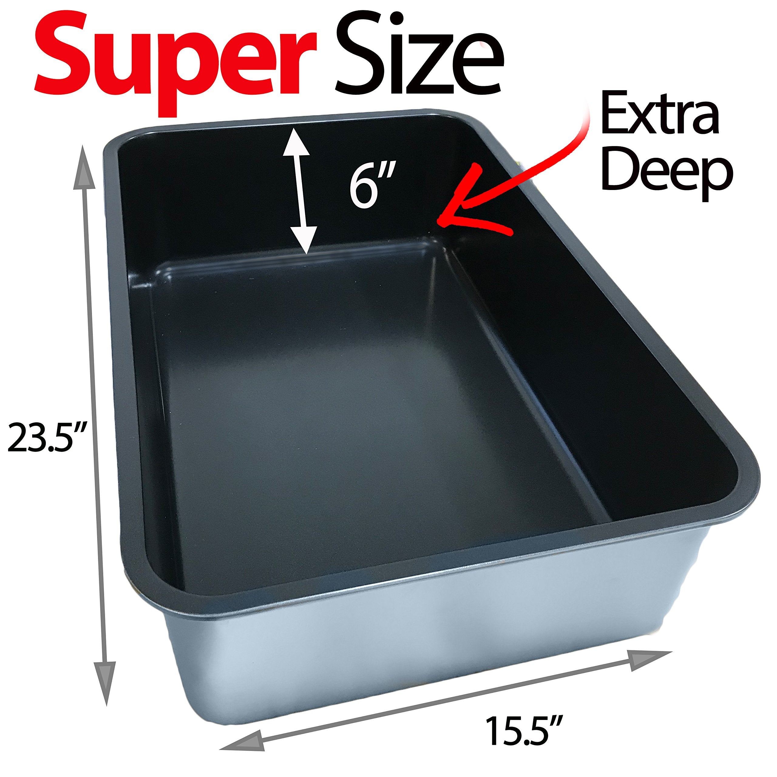 iPrimio XL Cat Litter Box - Non-Stick Stainless Steel Pan, Easy to Clean, Odor & Rust Free