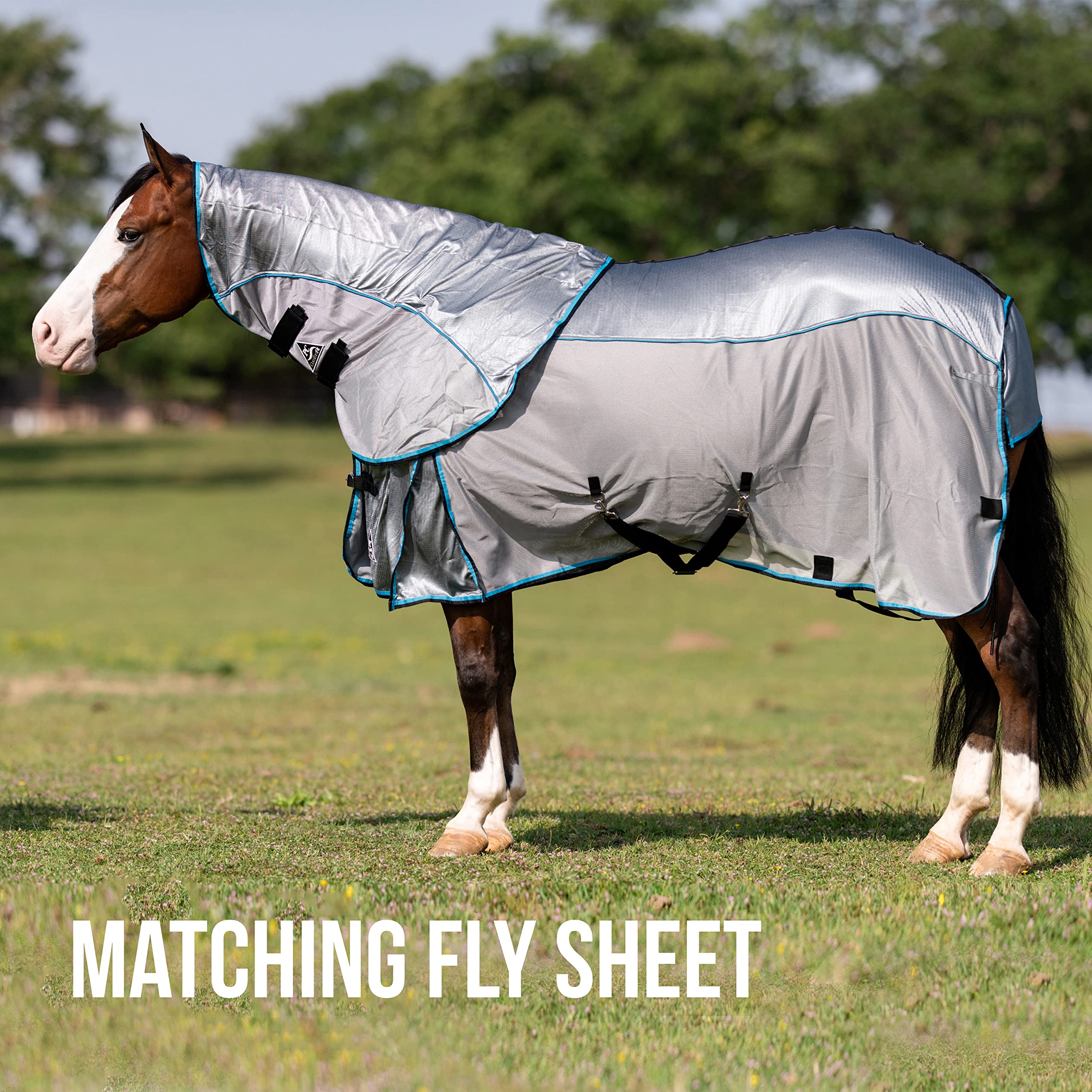 Professionals Choice Comfort-Fit Fly Neck Cover | Jersey Mesh Material | Universal Size (Pacific/Blue)