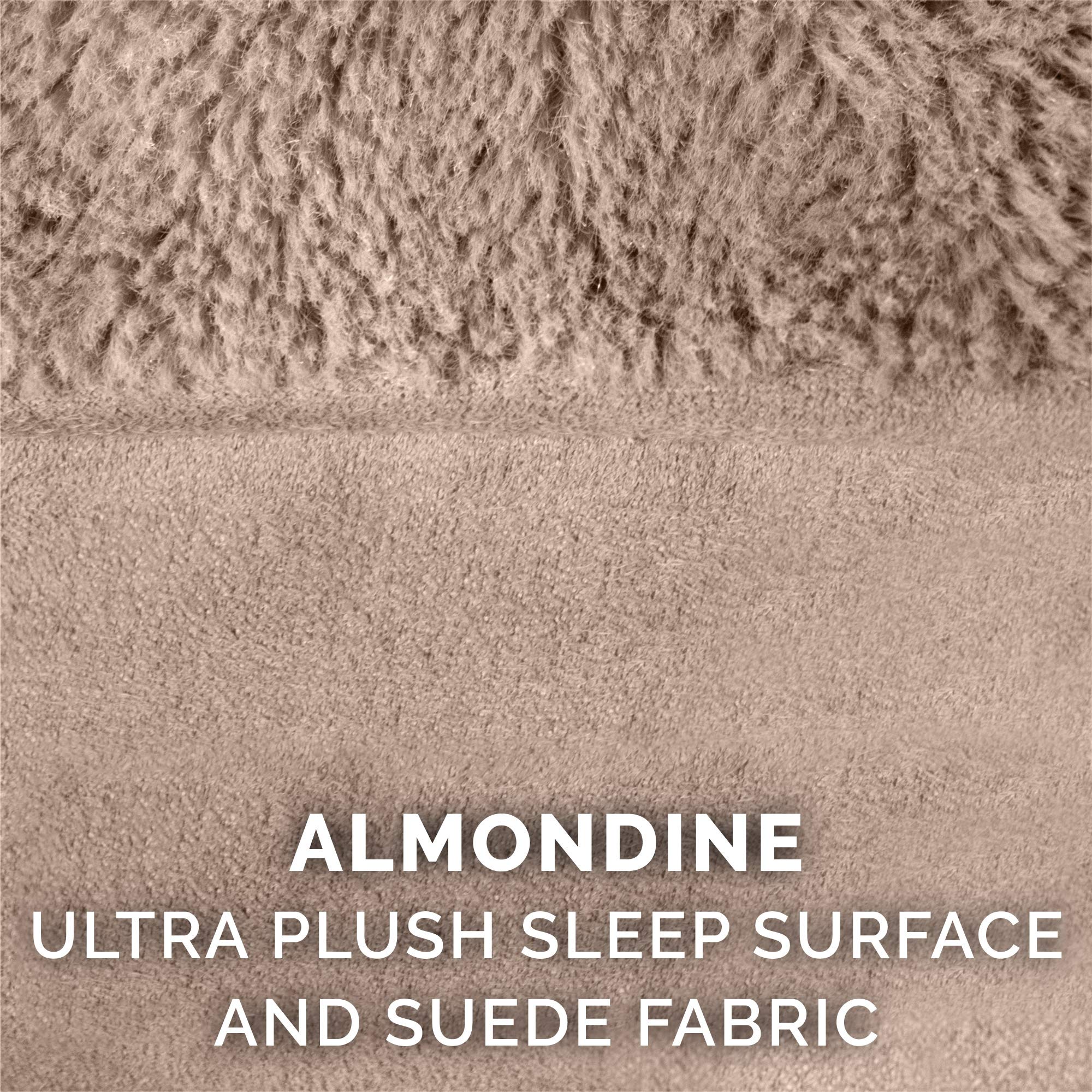 Furhaven Replacement Dog Bed Cover Plush & Suede Sofa-Style, Machine Washable - Almondine, Large
