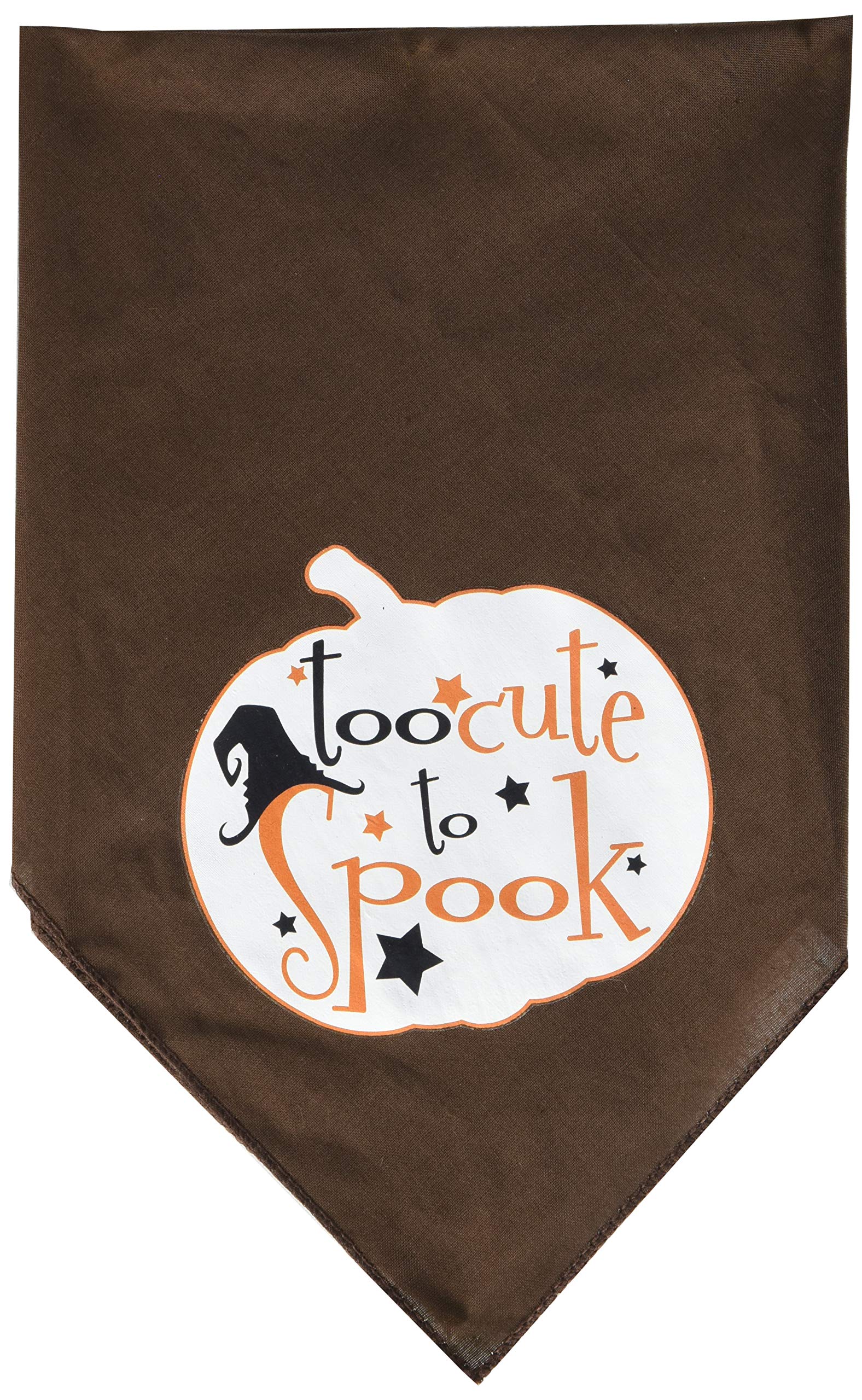 Mirage Pet Products 66-141 SMBR Too Cute to Spook Screen Brown Print Bandana, Small