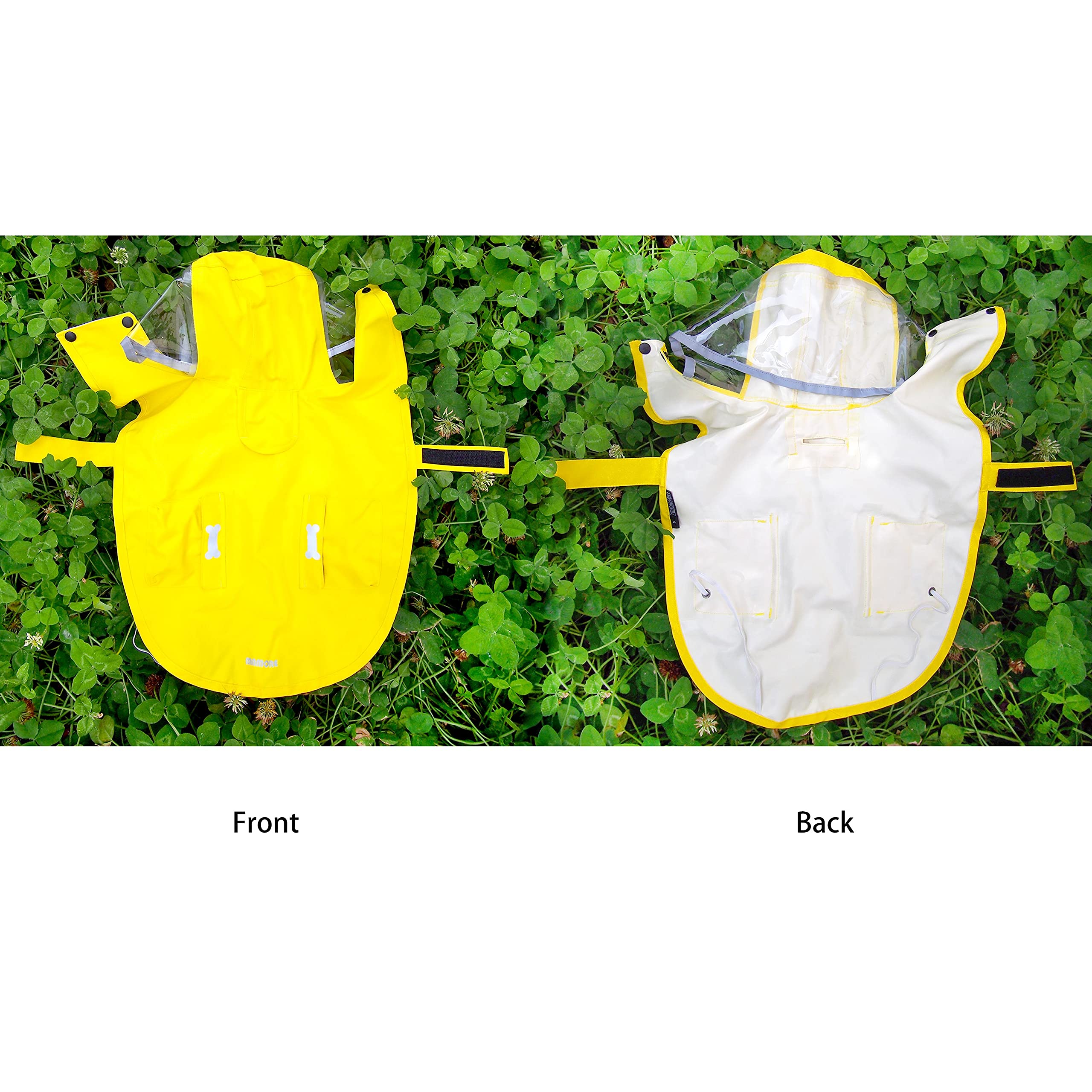 Dog Waterproof Raincoat With Poncho Hoodie, High Reflective Adjustable Yellow Pet Rain Jacket With Leash Hole For Small Medium And Large Dogs (Yellow, Small)