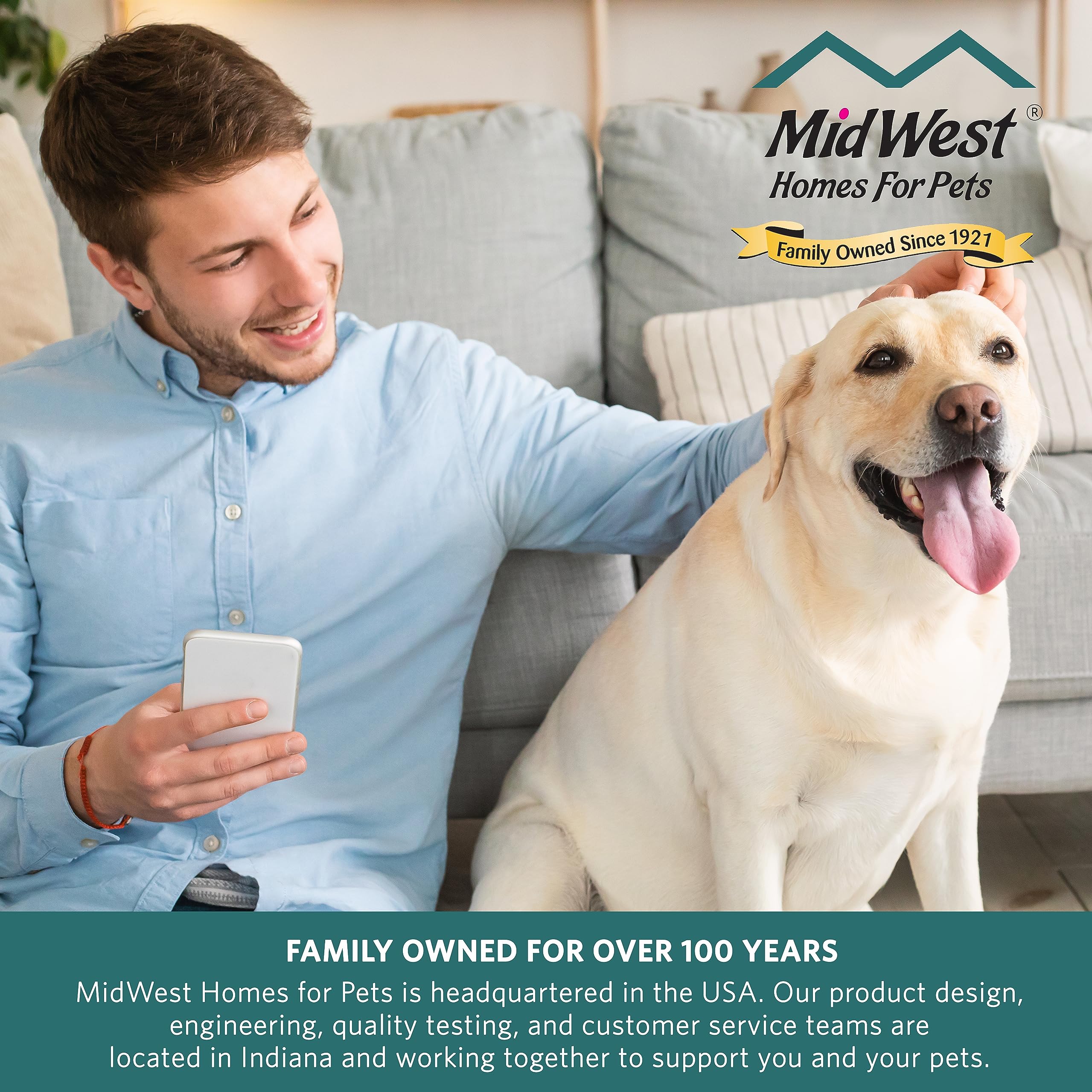 Midwest Homes For Pets 39 Inches Tall Walk-Through Steel Pet Gate, Pressure Mounted Dog Gate Measures 29 - 38 Inches Wide & Includes Two 3-Inch-Wide Extensions, Graphite