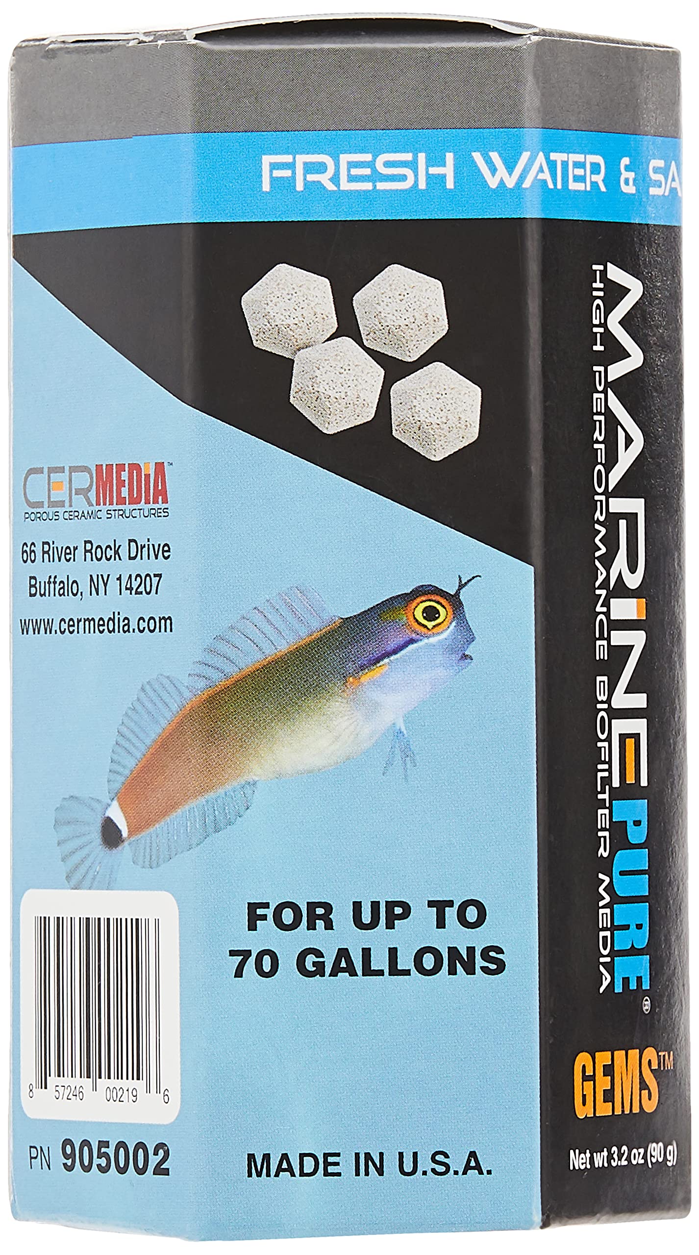 CerMedia MarinePure Marine Pure Biofilter Media Gems - 90g, Tan (905002)