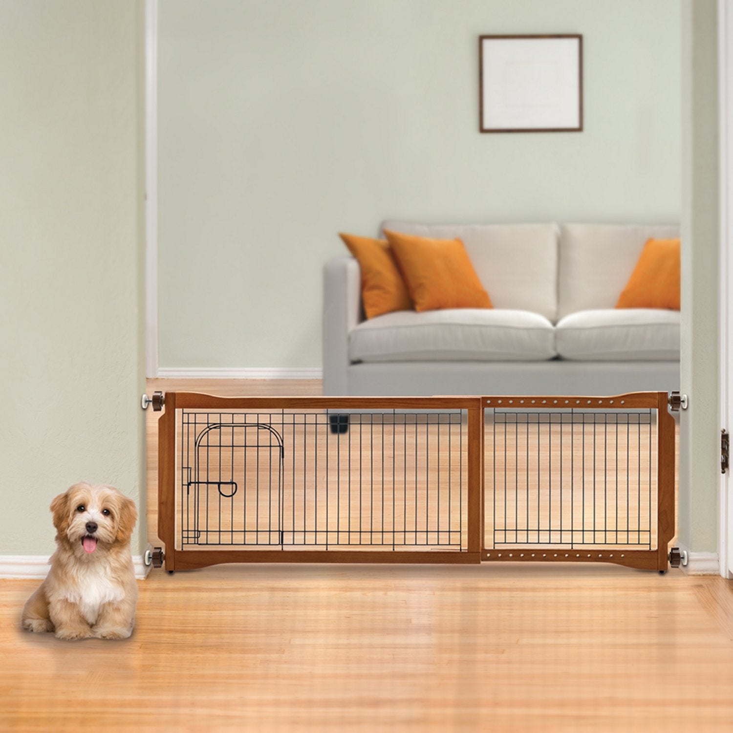 Richell Pet Sitter Freestanding Gate Plus, Pressure-mount dog gate.