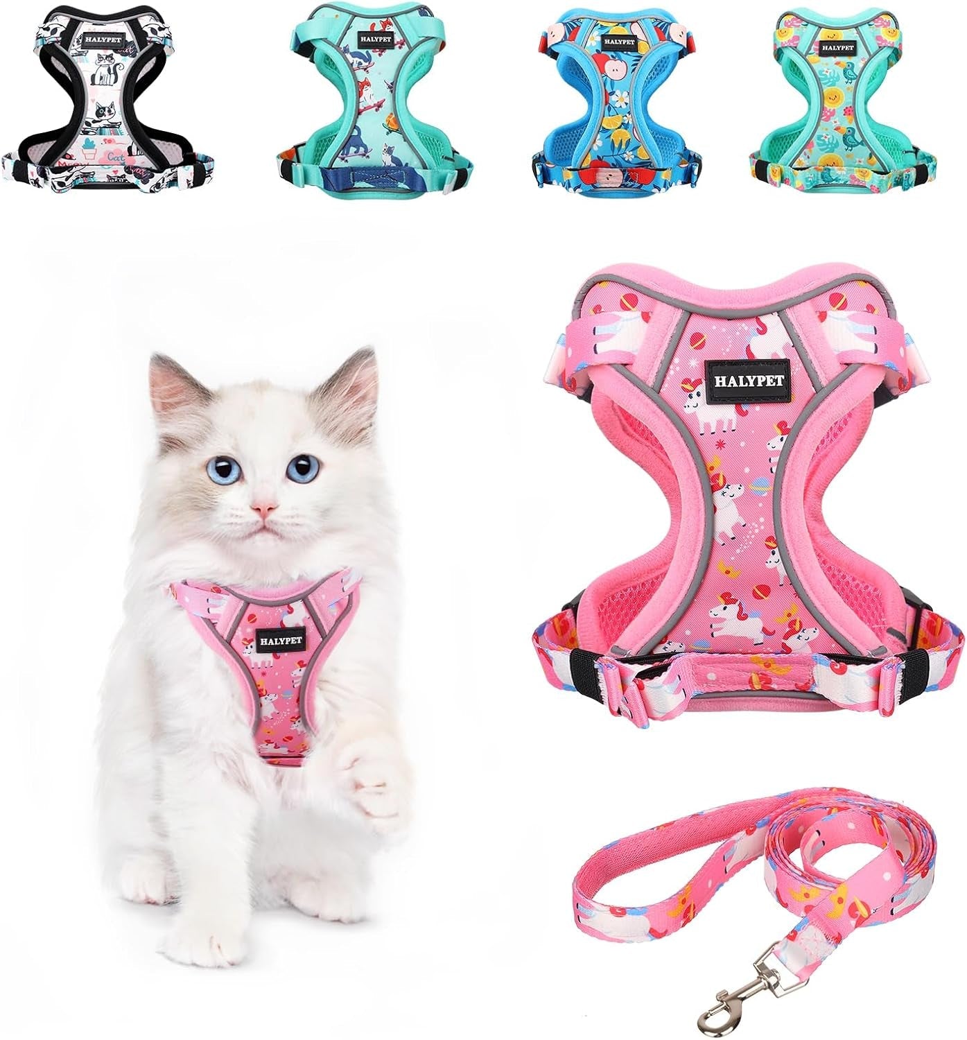 Cat Harness and Leash Set Escape Proof Reflective Adjustable Vest