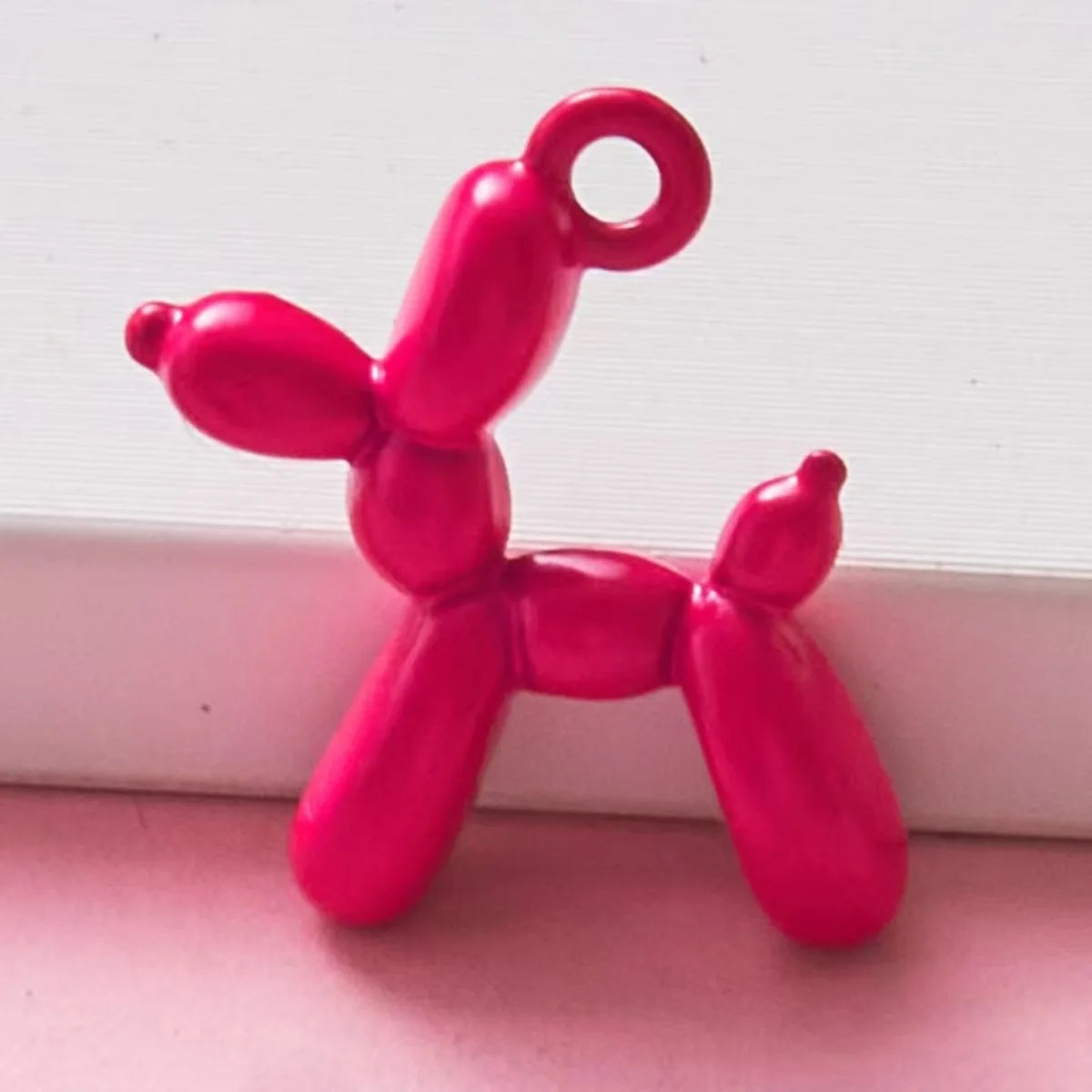 10pcs 19x14mm Minimalist Balloon Dog Charms, Simple Resin Balloon Animal Pendants, Versatile DIY Supplies for Craft Projects
