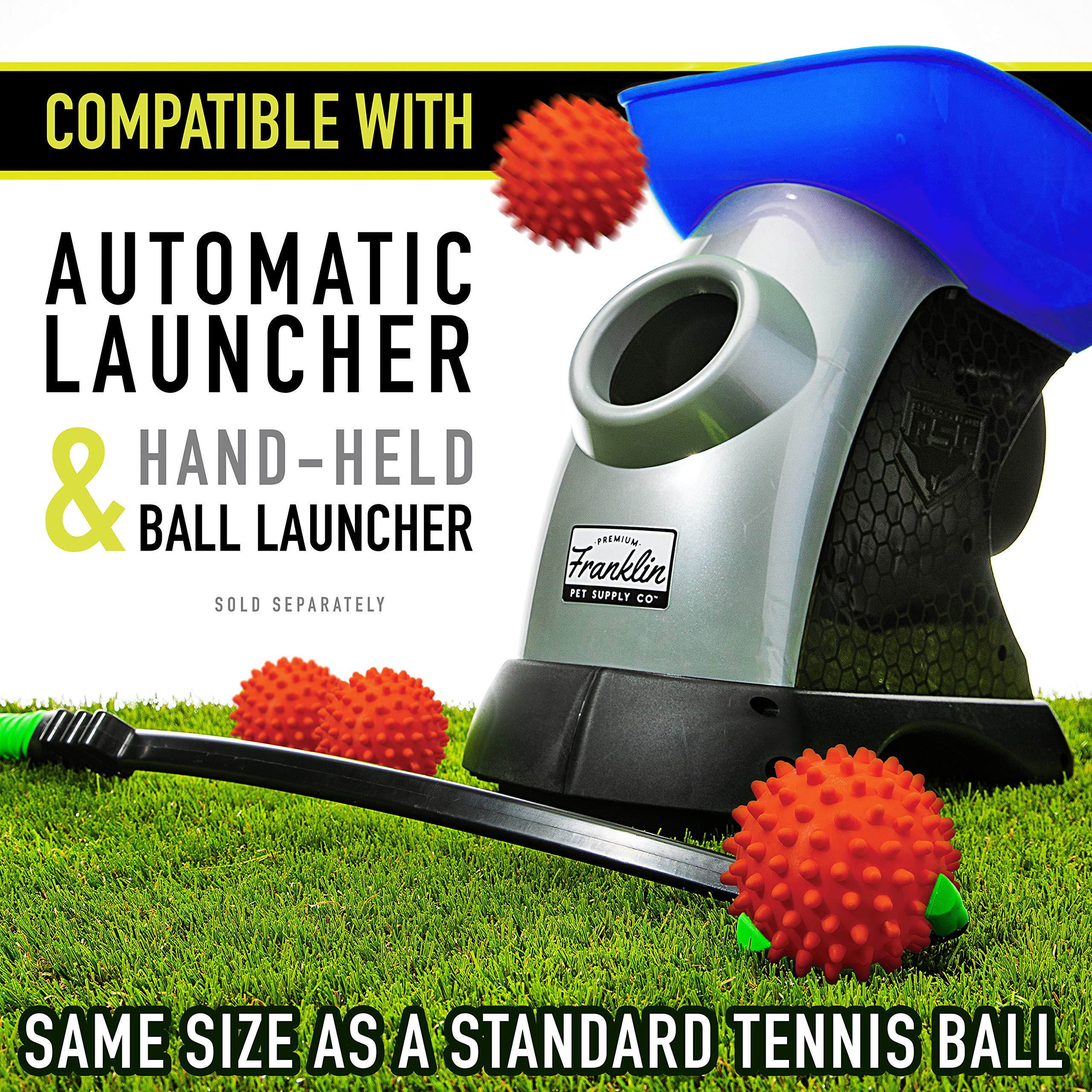 Franklin Pet Supply Co. Ready Set Fetch All Weather Ball - Launcher Ball - Slobber And Water Resistant,Orange