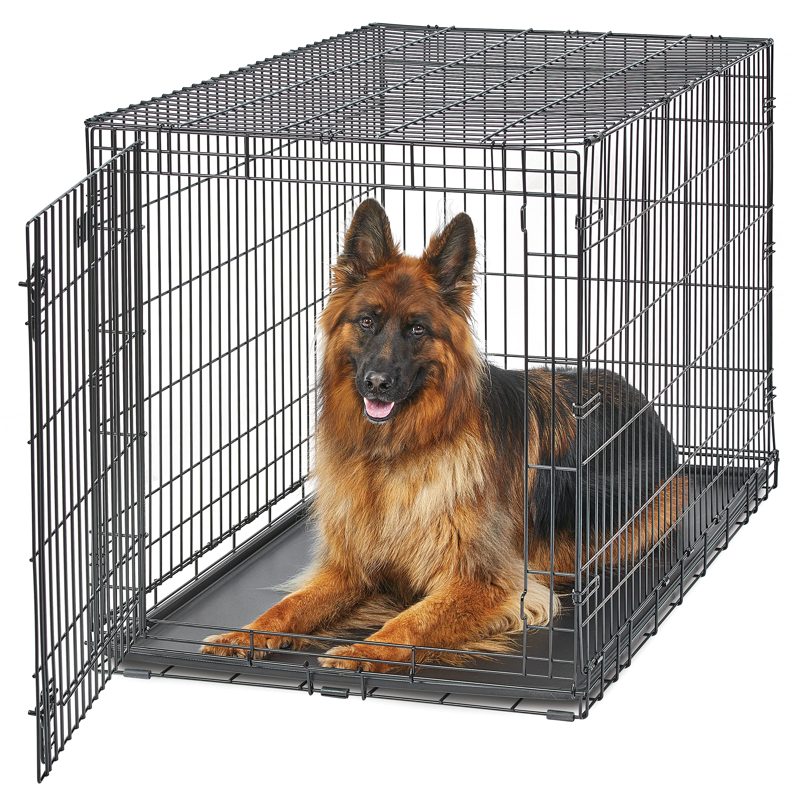 Midwest Homes For Pets Xl Dog Crate | Midwest Life Stages Folding Metal Crate | Divider Panel, Floor Protecting Feet, Leak-Proof Pan | 48L X 30W X 33H Inches, Xl Dog Breed