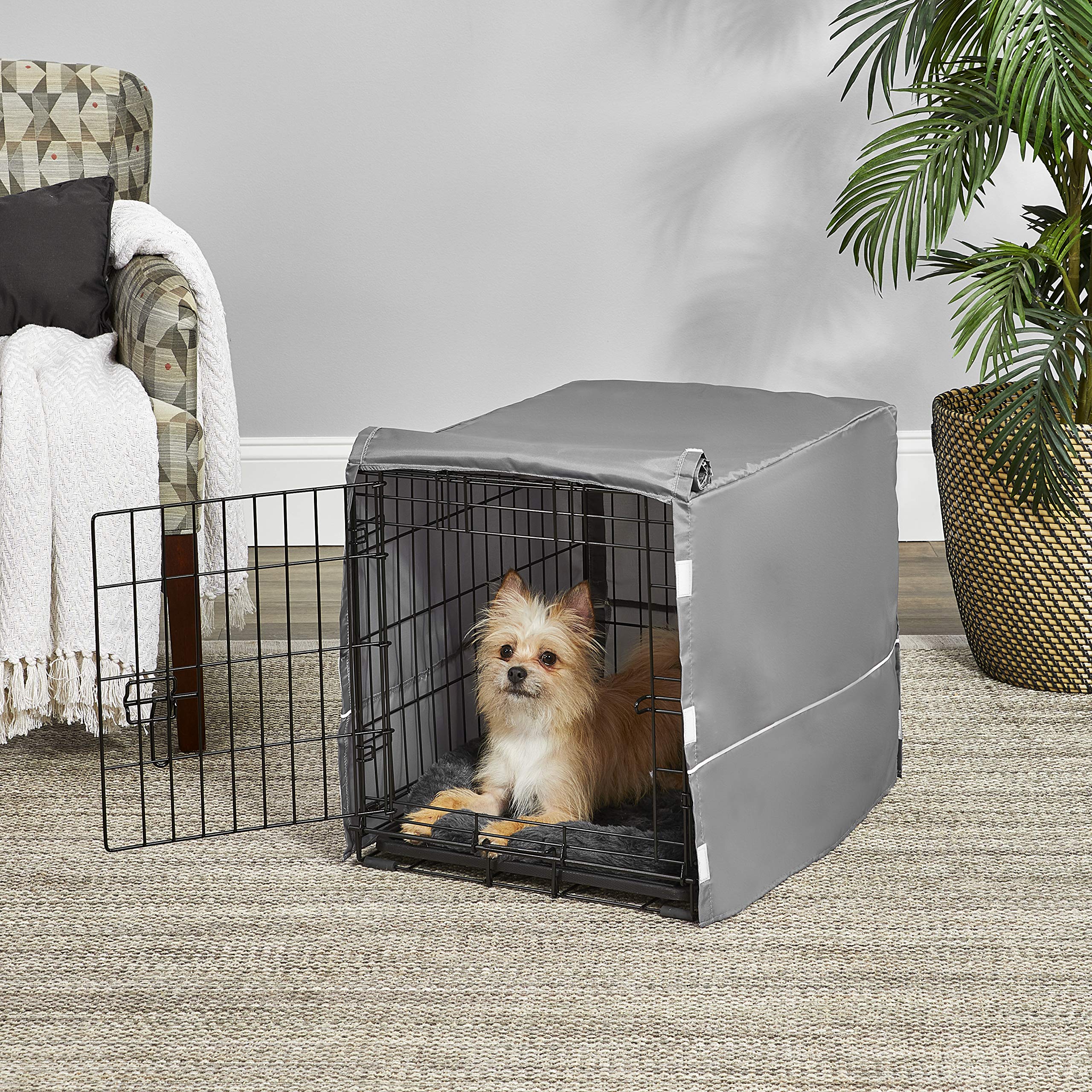 New World Double Door Dog Crate Kit Includes One Two-Door Crate, Matching Gray Bed & Gray Crate Cover, 24-Inch Kit Ideal For Sma