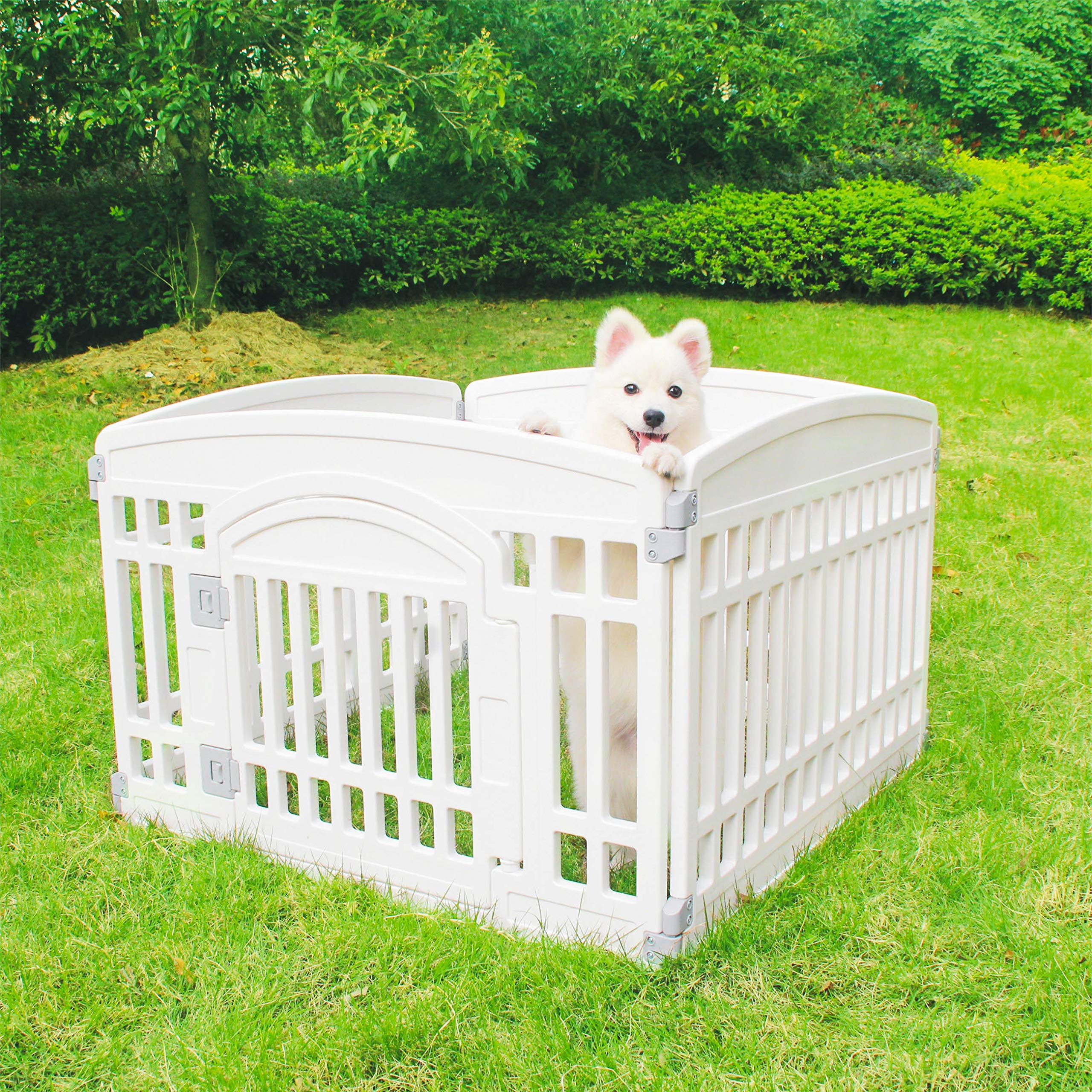 Pet Playpen Gate For Dogs Heavy Plastic Puppy Exercise Pen Small Pets Fence Puppies Folding Cage 4 Panels For Puppies And Small