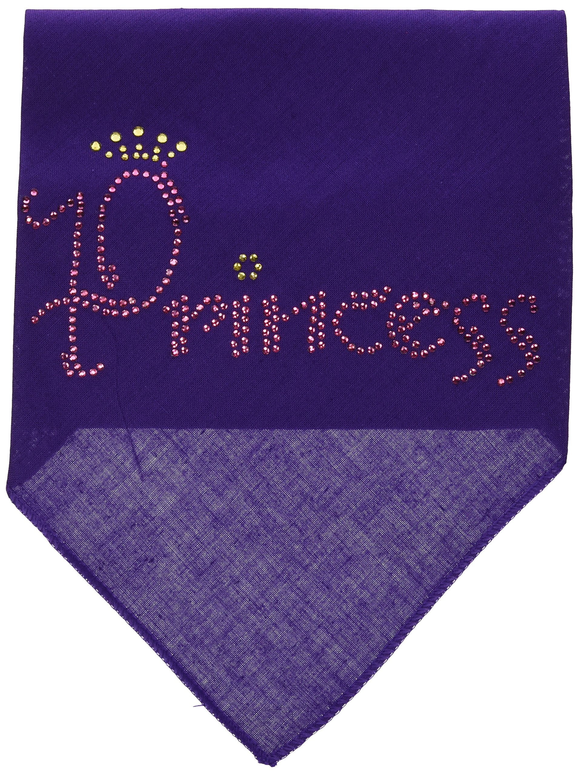 Mirage Pet Products Princess Rhinestone Bandana, Large, Purple