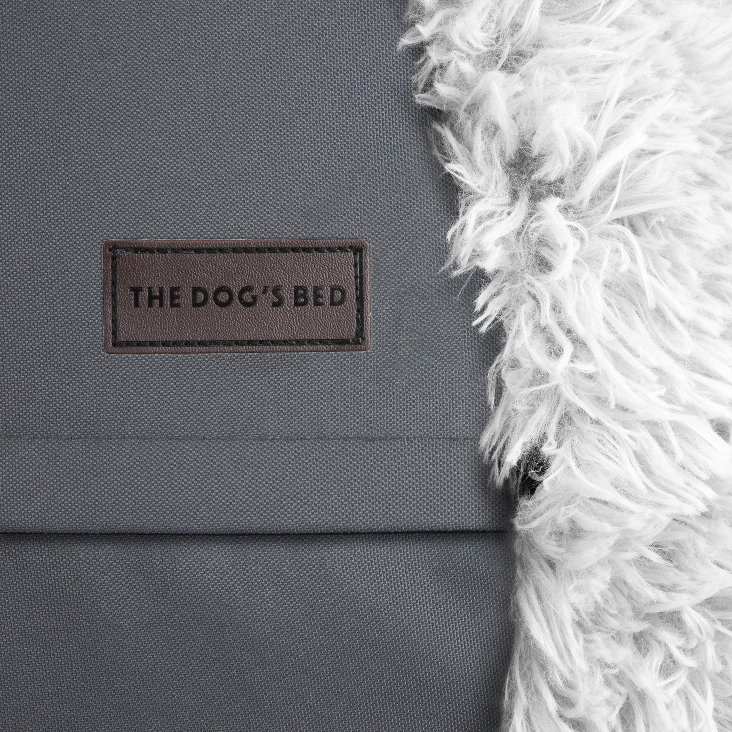 The Dogs Bed Sound Sleep Donut Dog Bed, Medium Ice White Fur Calming Nest Bed, Veterinary Approved