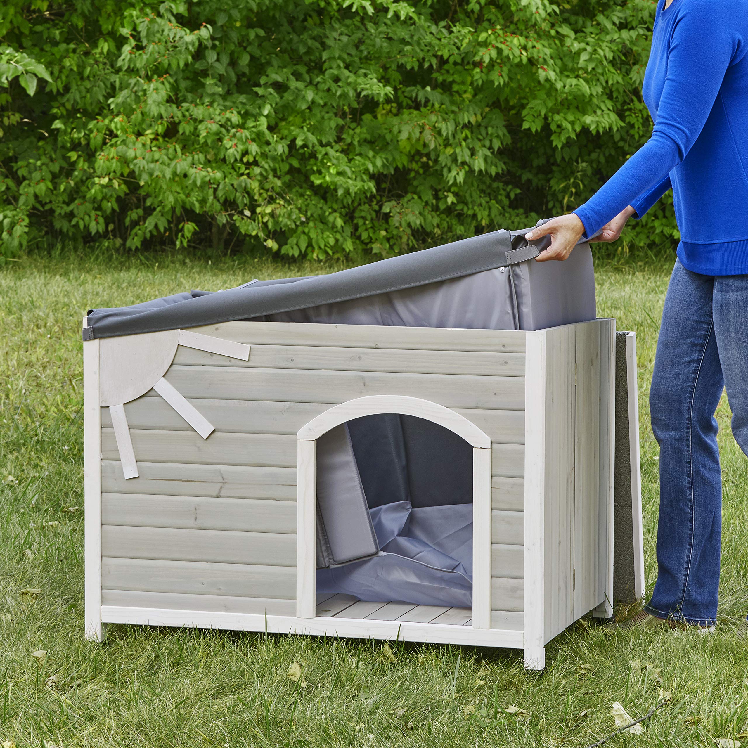 MidWest Homes for Pets Eilio Dog House Insulation Kit - Small, Light Gray, Fits 21.74L x 33.59W x 25.28H Inches, Model 12