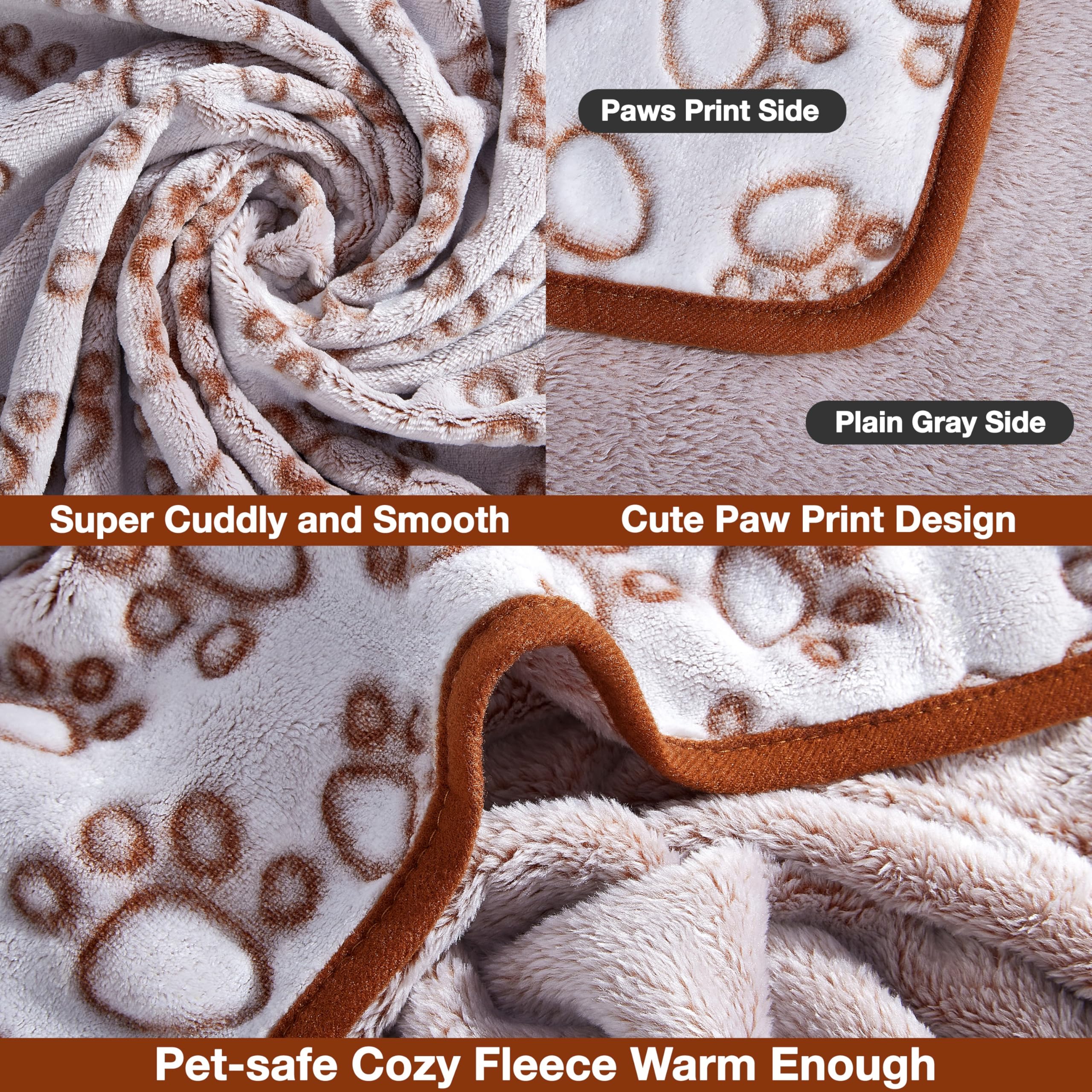 Stuffed Premium Soft Dog Blanket, Brown Flannel Fleece Blanket For Small Medium Dogs, Pet Puppy Blankets Gift For Kitten Cat, Cu