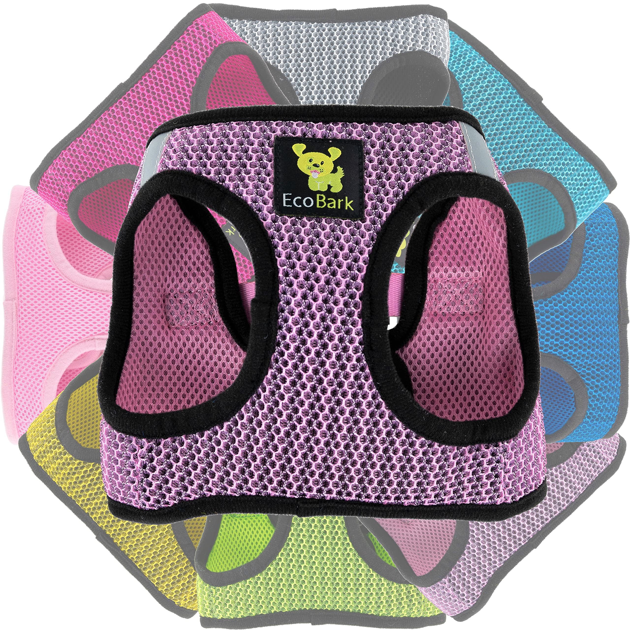 Ecobark Step In Dog Harness - Teacup Dog Harness For Xxxs, Xxs, Xs, And Small Dogs - Soft Mesh Mini Body Halter For Toy Breeds And Puppies - Dog Harness Vest Under 5 Pounds Lbs (Xxxs, Lilac Pink)