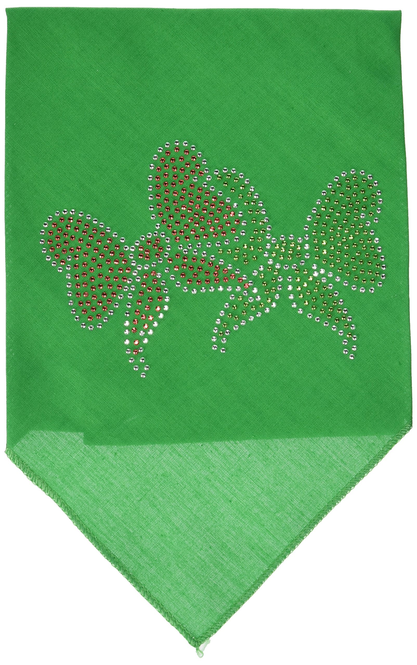 Mirage Pet Products Christmas Bows Rhinestone Bandana, Large, Emerald Green