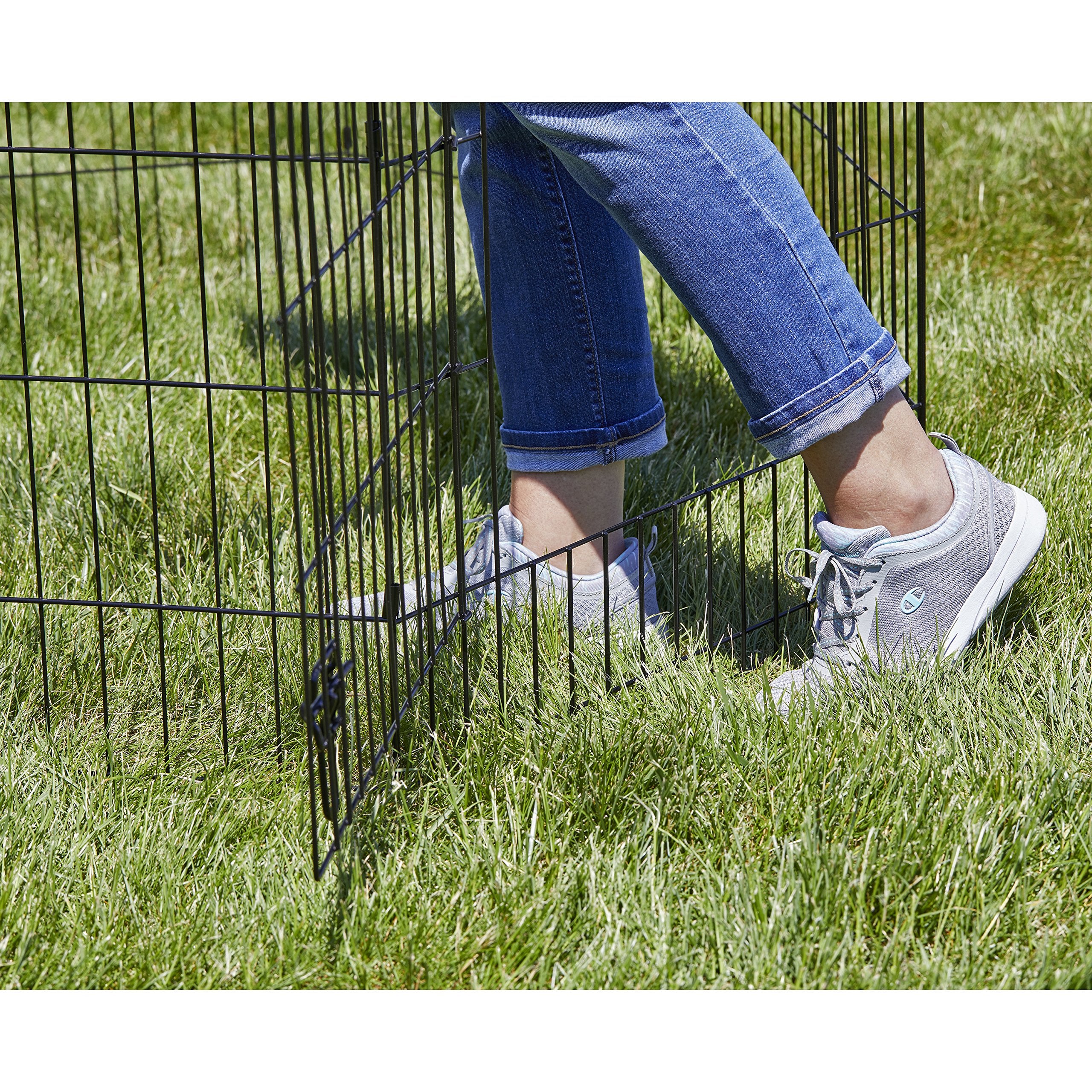 Midwest Homes For Pets Dog Exercise Pen & Playpen, 24'W X 42'H, With Door, Black