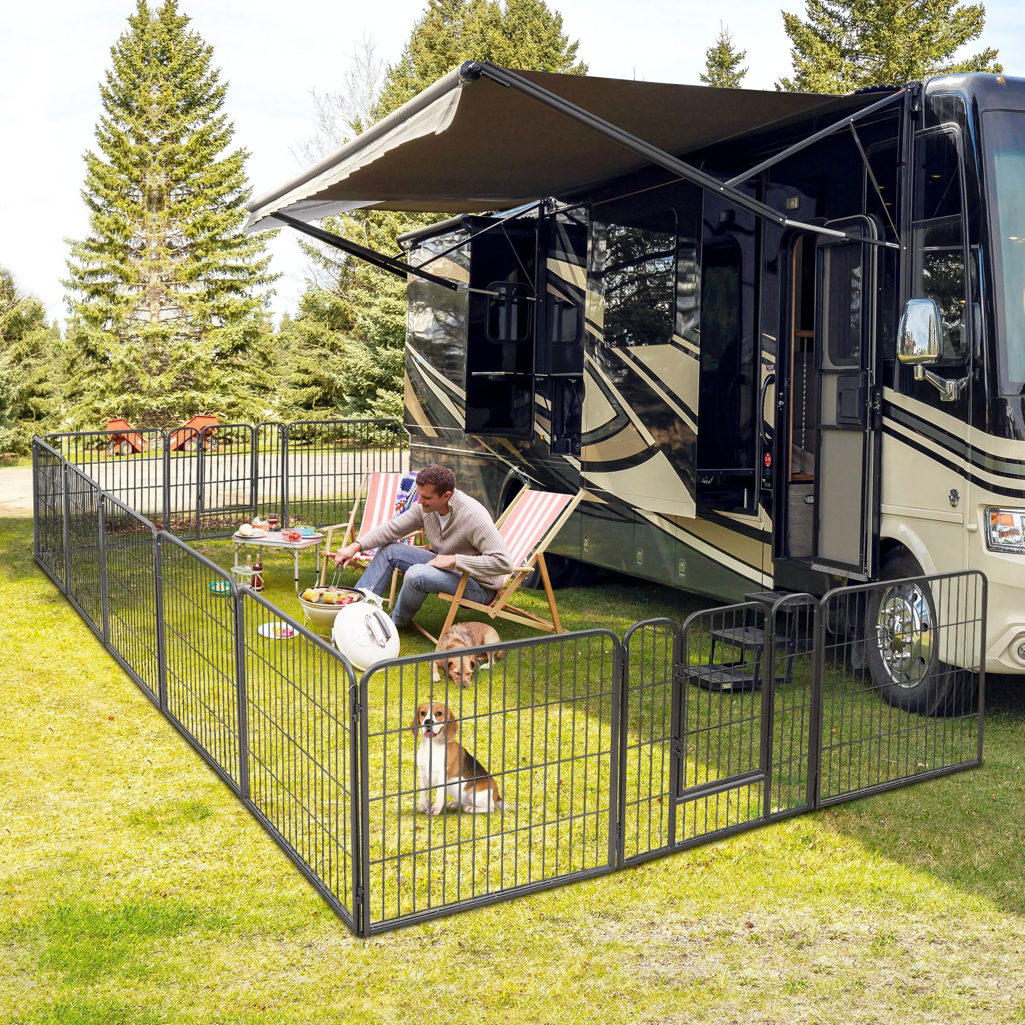 Nova Microdermabrasion Dog Playpen Dog Pen Dog Fence 16 Panels 32' Height Indoor Outdoor Pet Playpen For Small Medium Large Dogs For Camping Yard Puppy Playpen Dog Kennel