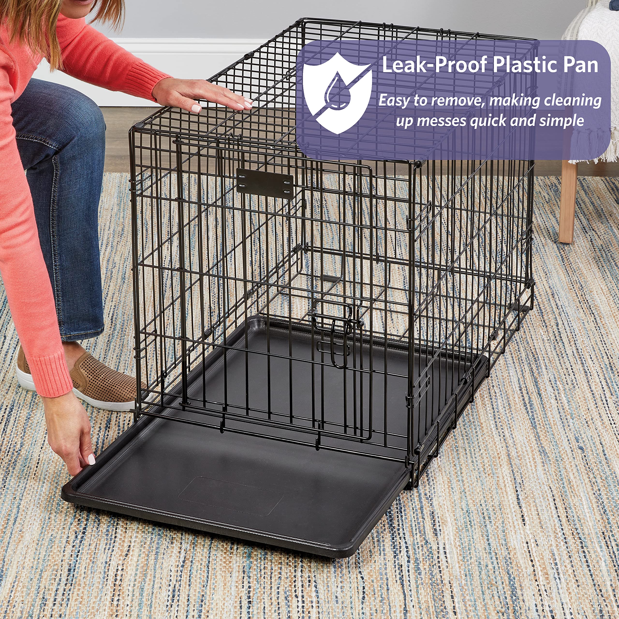 Midwest Homes For Pets Newly Enhanced Single Door Icrate Dog Crate, Includes Leak-Proof Pan, Floor Protecting Feet, Divider Pane