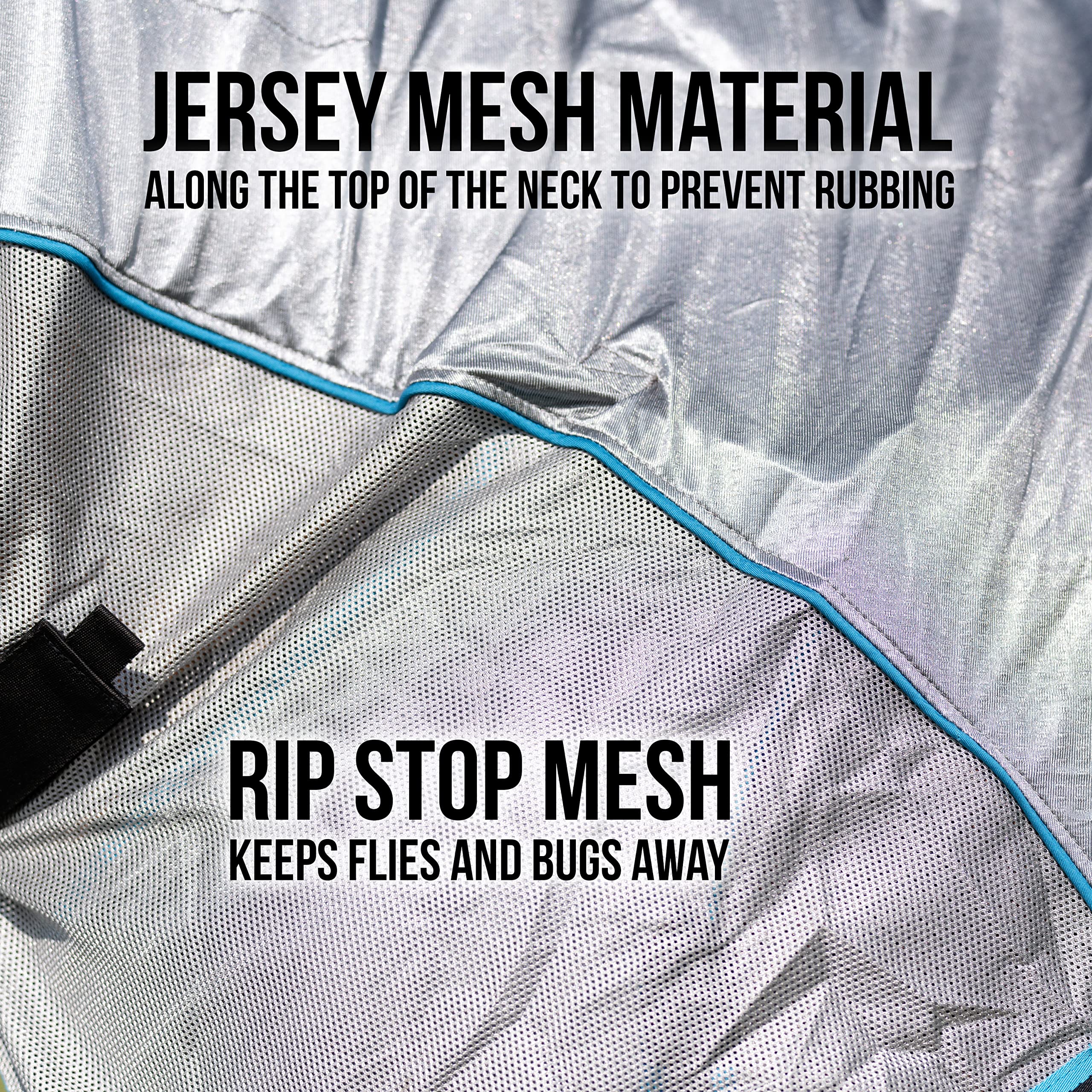 Professionals Choice Comfort-Fit Fly Neck Cover | Jersey Mesh Material | Universal Size (Pacific/Blue)