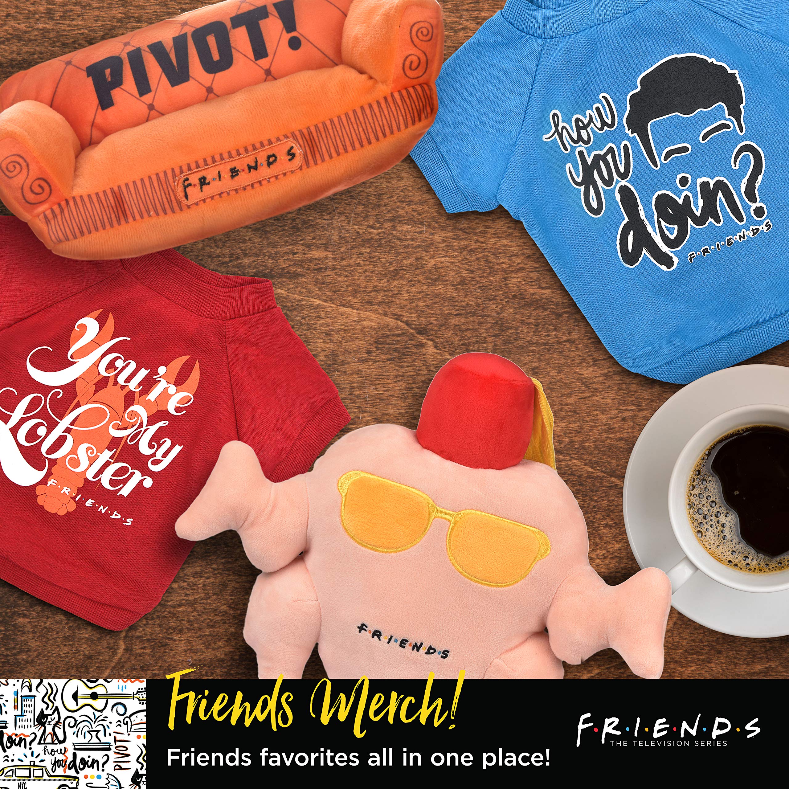 Friends The Tv Show Friends Dog Toy, Orange Sofa Pivot Couch From Friends Tv Show Stuffed Animal Dog Toy, Friends Tv Show Mercha