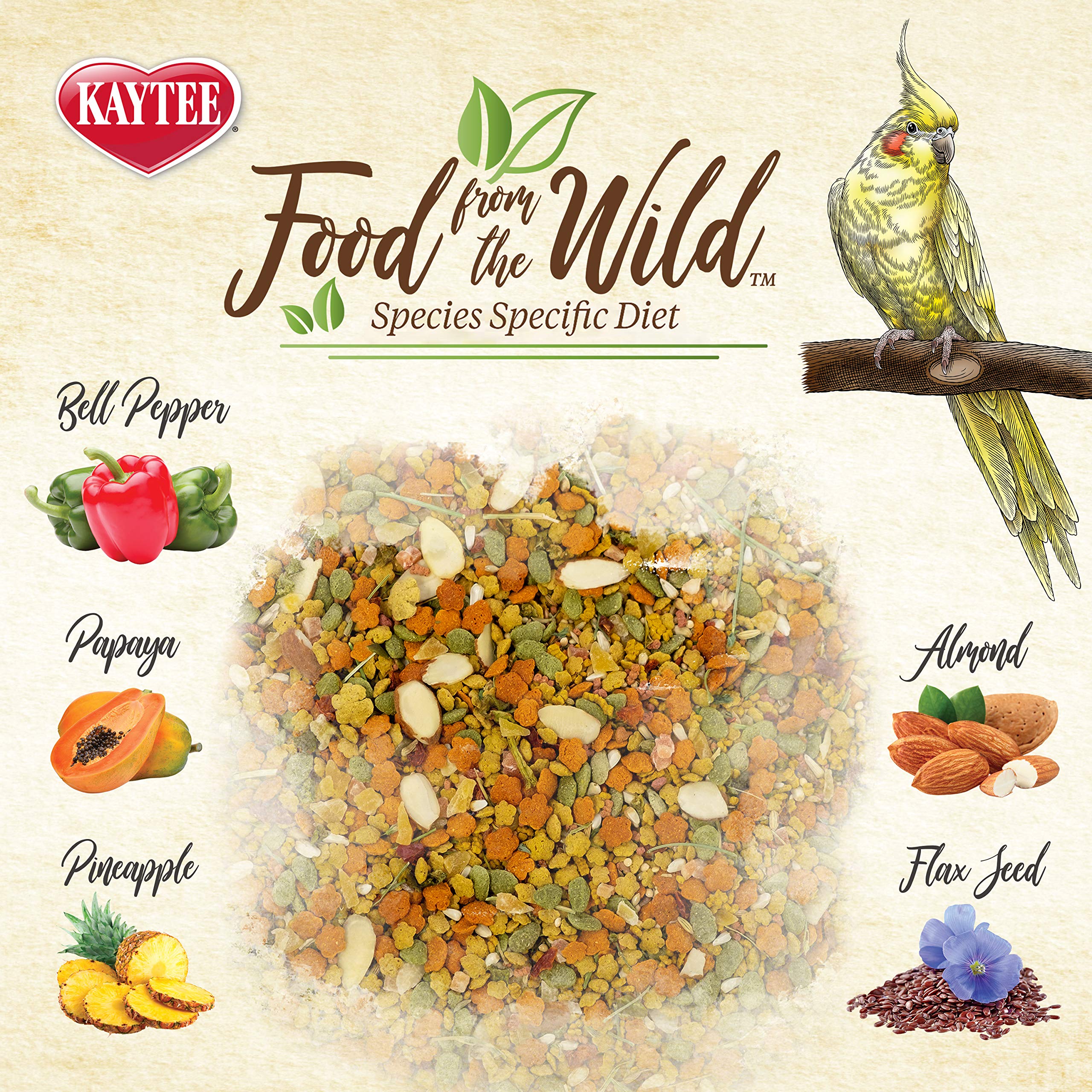 Kaytee Food from The Wild Natural Pet Cockatiel Bird Food, 2.5 Pound