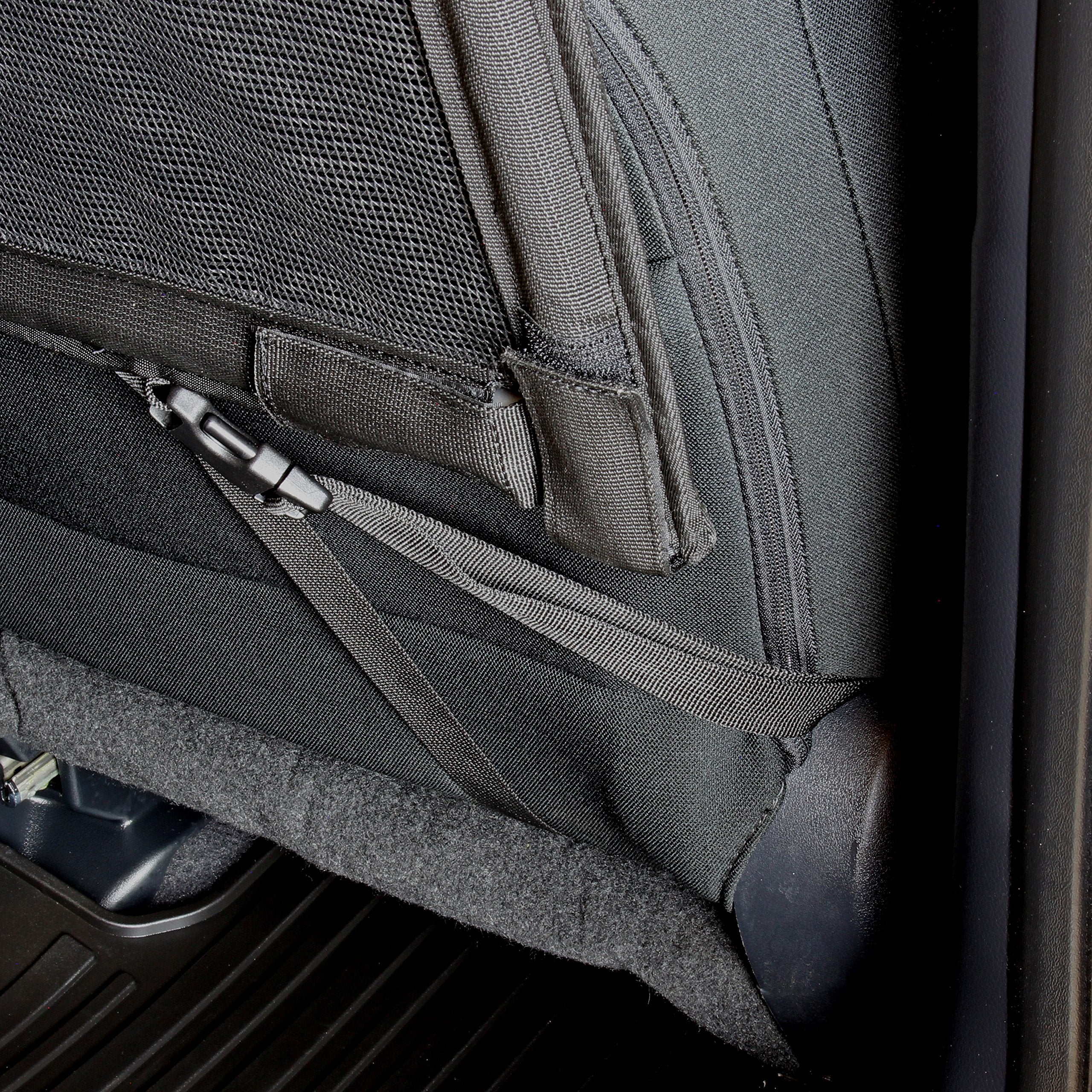 Deluxe 50' Wide Dog Barrier For Cars, Suvs, Trucks, And Cuvs – Pet Restraint Backseat Divider | Mesh Net Screen Shield Behind Front Or Rear Seats Cargo Area – Ideal For Travel Safety