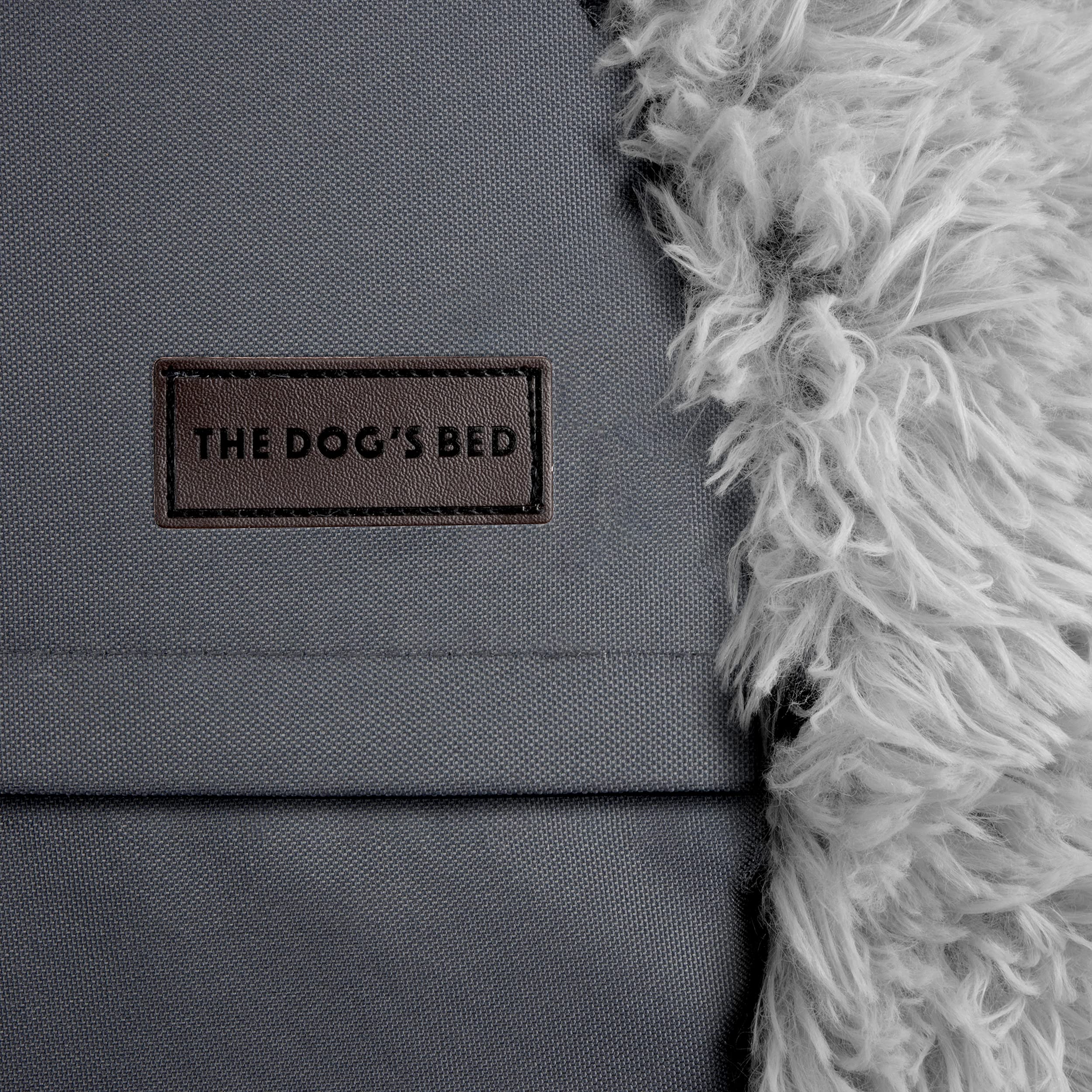 The Dogs Bed Sound Sleep Donut Dog Bed, XL Silver Grey Fur Calming Nest Bed Removable Cover, Veterinary Approved