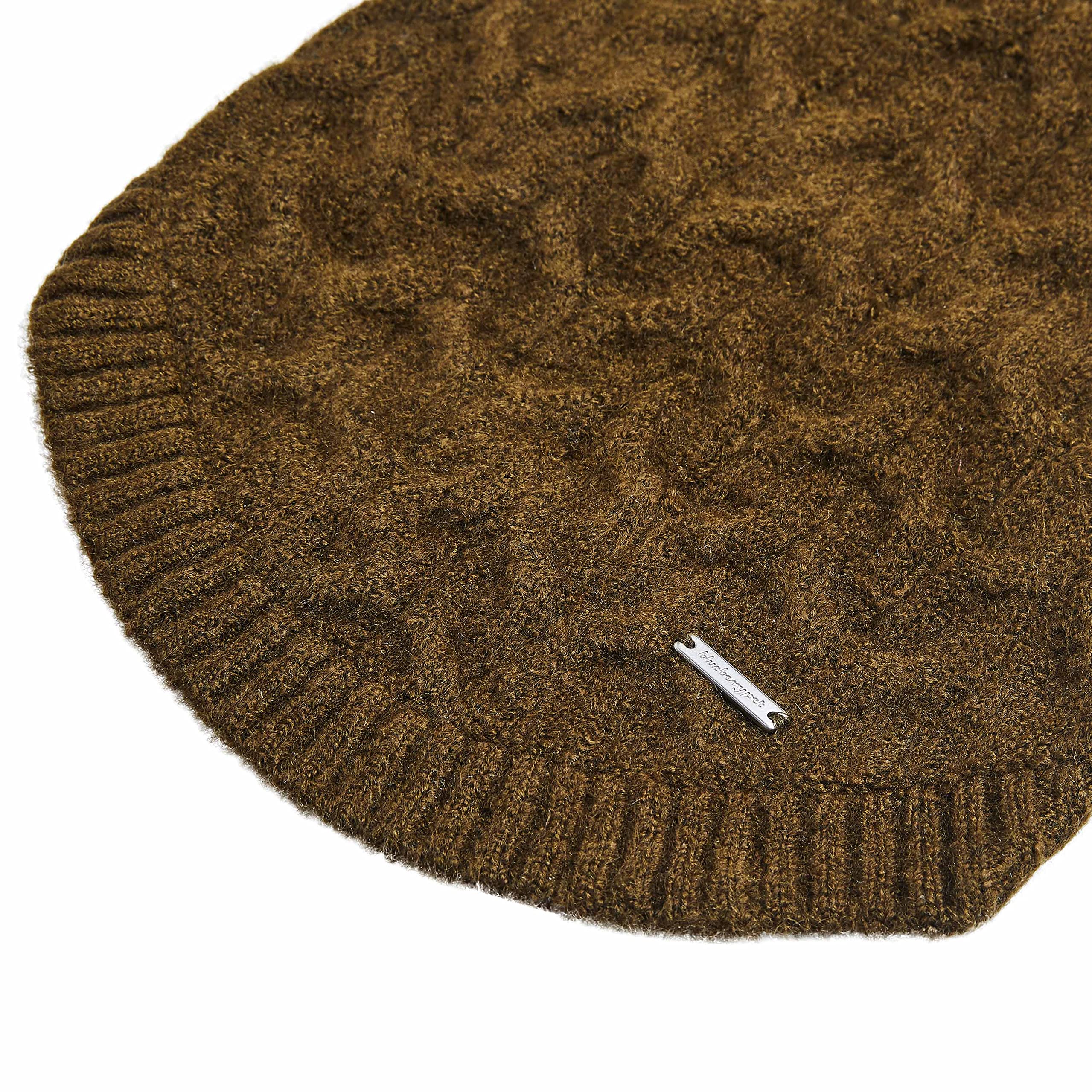 Blueberry Pet Classic Fuzzy Textured Knit Pullover Crew-Neck Dog Sweater In Dark Olive, Back Length 18'', Pack Of 1 Clothes For
