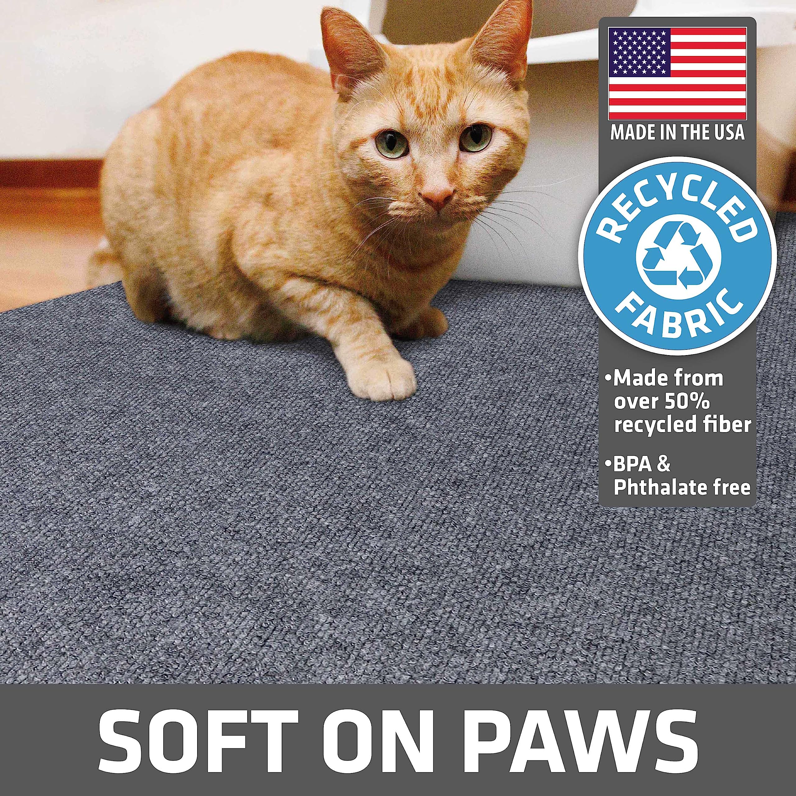 Drymate Corner Cat Litter Trapping Mat (Ridged Design), Traps Mess From Box, Protects Floors, Urine-Proof, Machine Washable, Soft On Kitty Paws, Absorbent, Waterproof (Usa Made, Recycled Content)