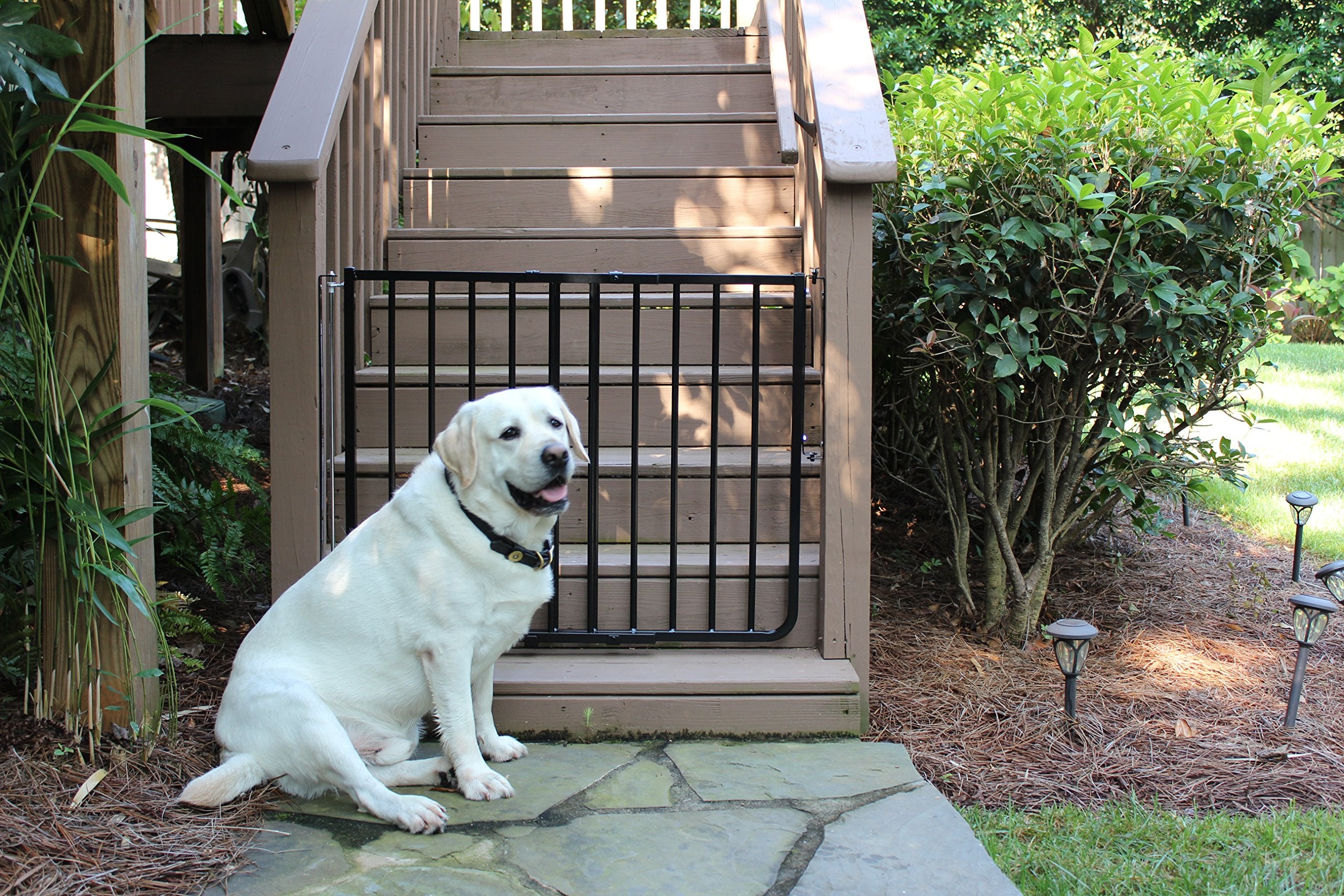Cardinal Gates SS30OD Outdoor Baby Gate - Adjustable Aluminum Safety Gate for Kids & Pets, 27-42.5" Wide, Black, 29.5" Tall