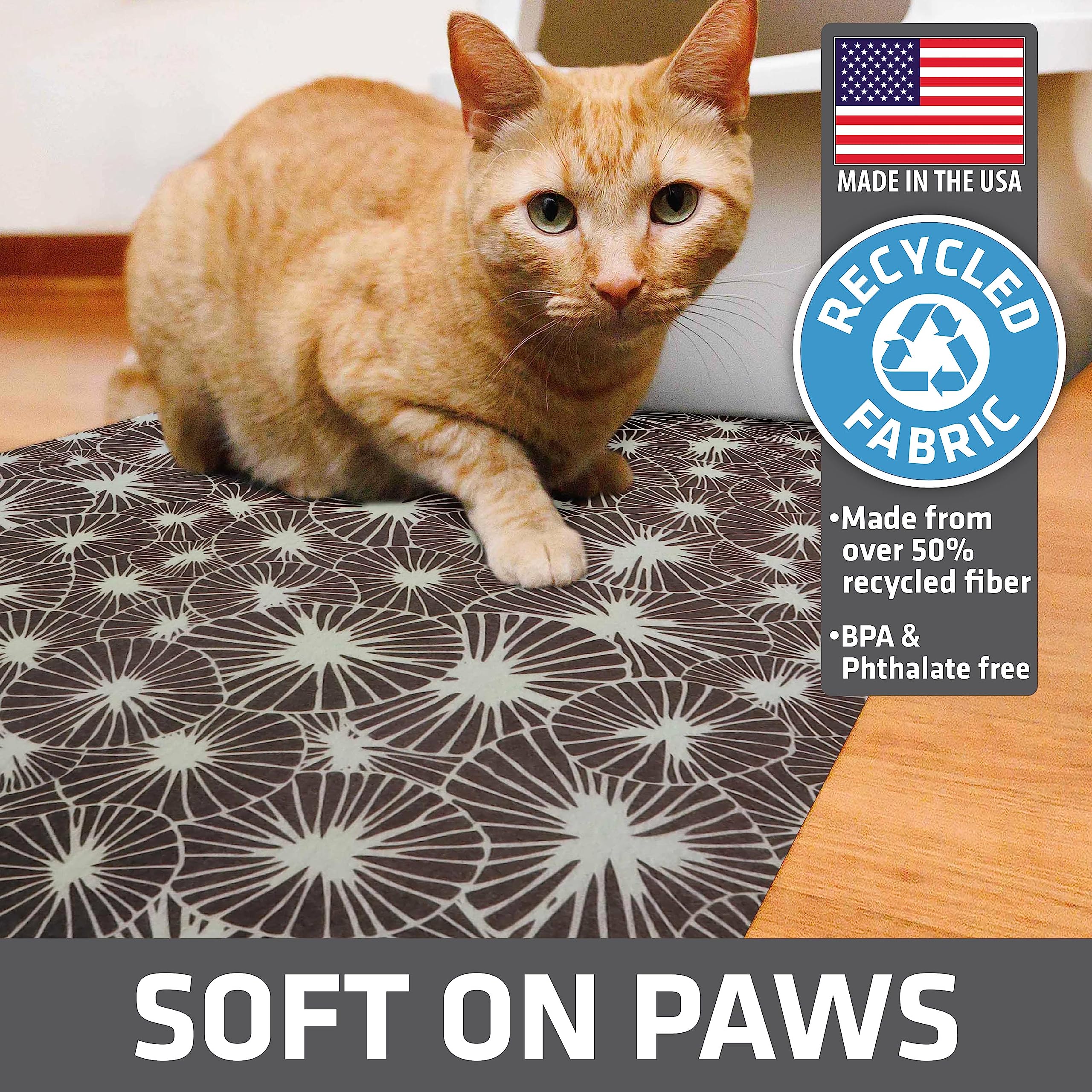 Drymate Original Cat Litter Mat, Contains Mess From Box For Cleaner Floors, Urine-Proof, Soft On Kitty Paws -Absorbent/Waterproof- Machine Washable, Durable (Usa Made) (20”X28”)(Kahopo Grey)