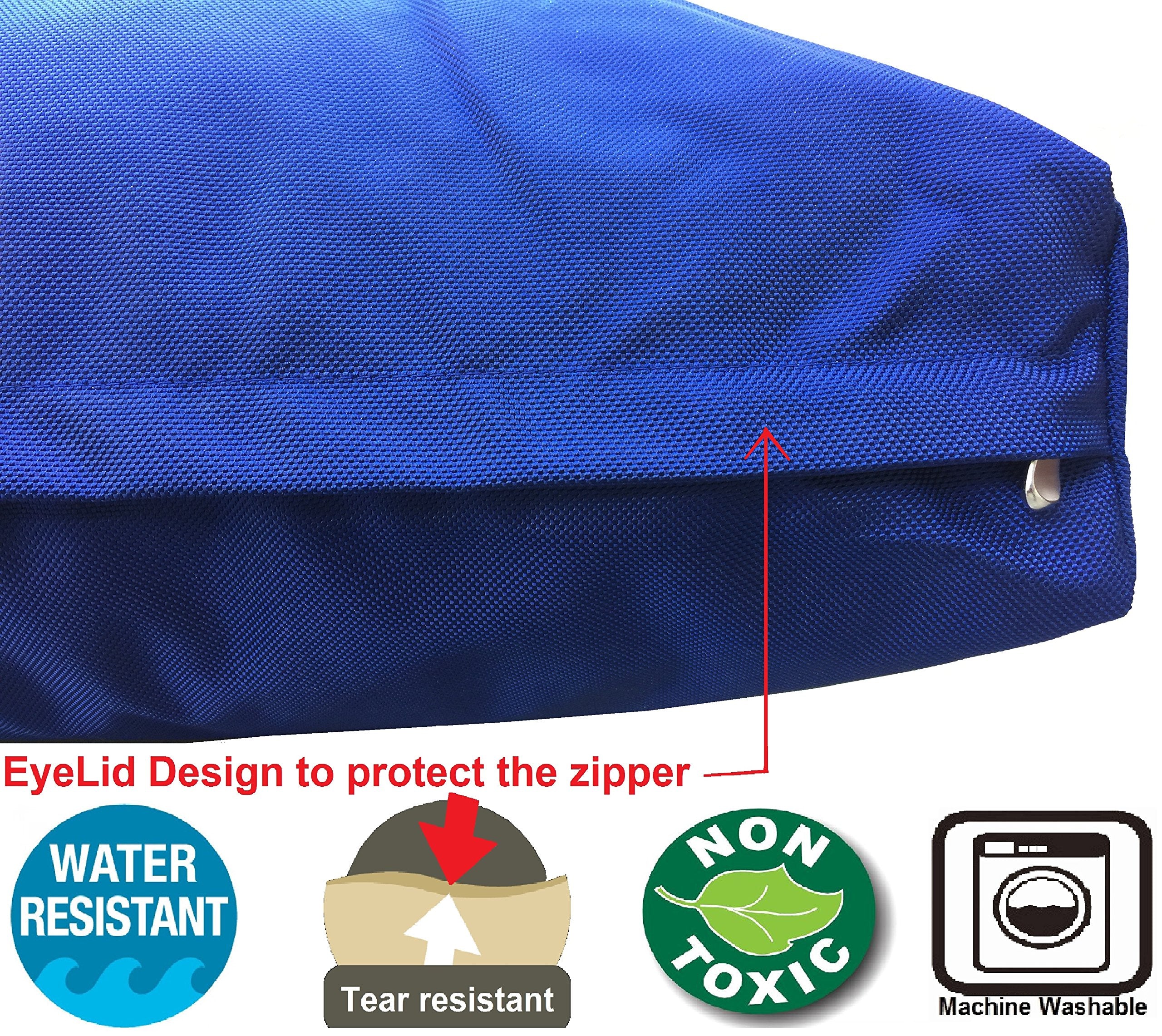 Dogbed4Less Medium Shredded Memory Foam Dog Bed Pillow With Waterproof Liner And Heavy Duty Nylon Cover 37X27 Inches, Blue
