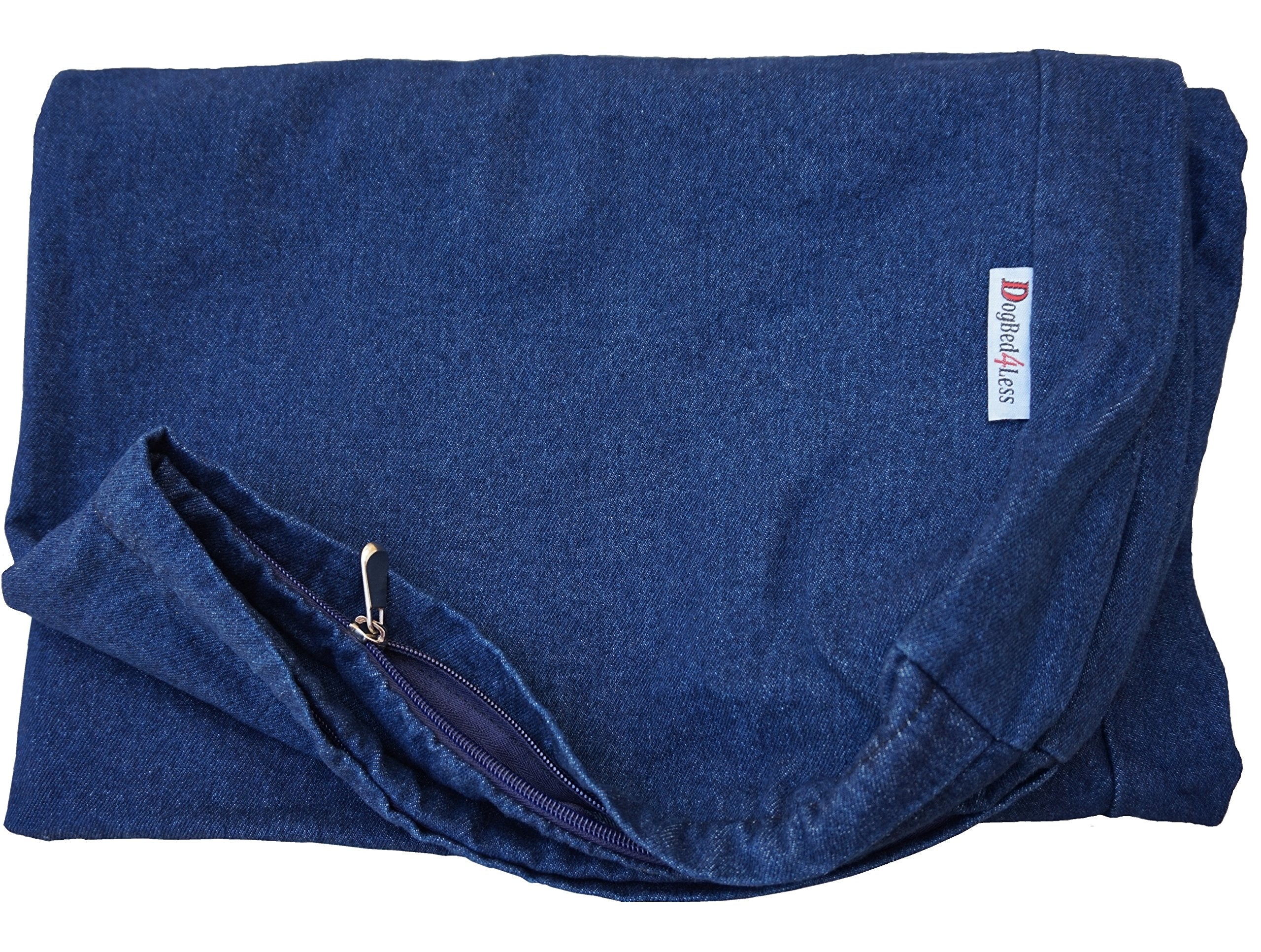 DC 55 X37 X4 size Blue Color Denim Jean Dog Pet Bed External zipper Cover  Replacement cover only