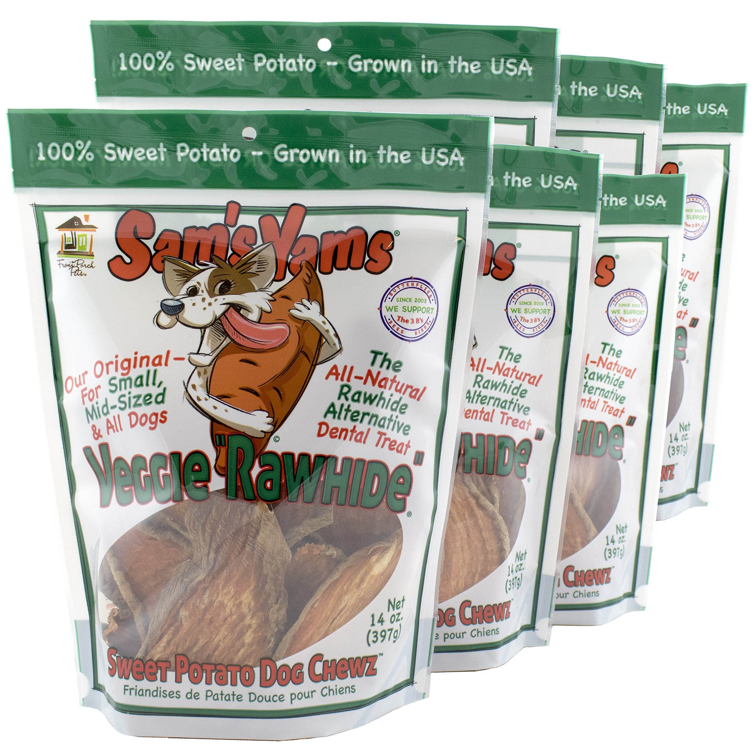 Front Porch Pets Sweet Potato Dog Chewz - 6 Pack - Value Pack Veggie Rawhide