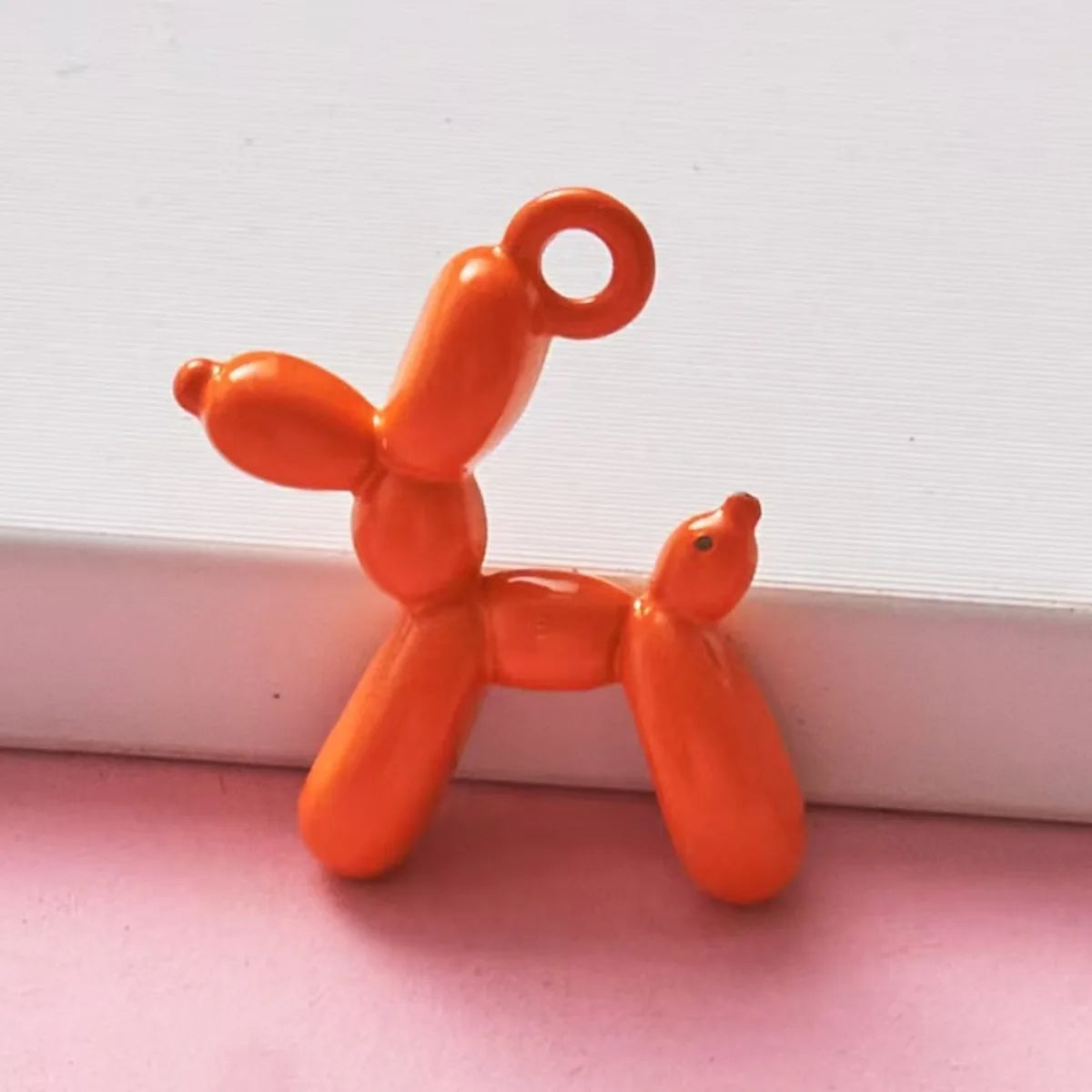 10pcs 19x14mm Minimalist Balloon Dog Charms, Simple Resin Balloon Animal Pendants, Versatile DIY Supplies for Craft Projects