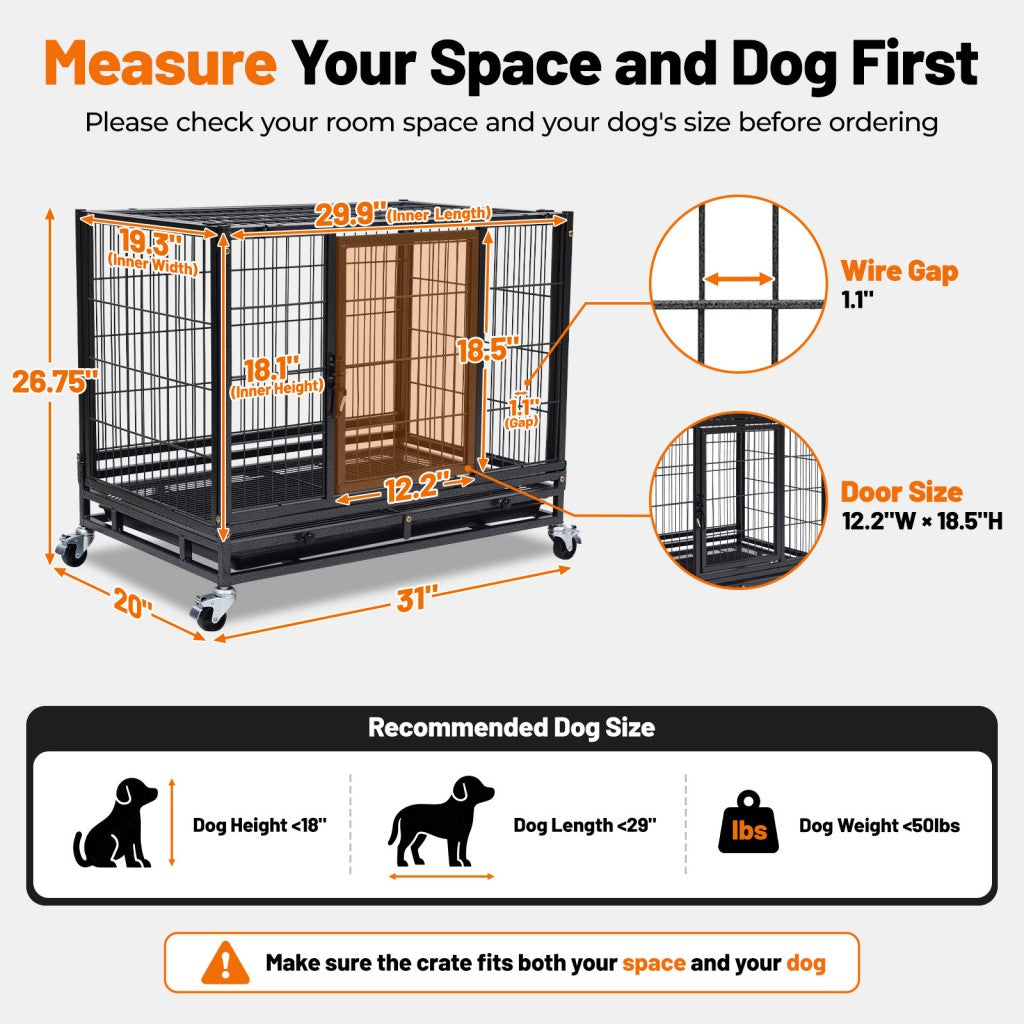 31 Inch Stackable Dog Crate D311D01