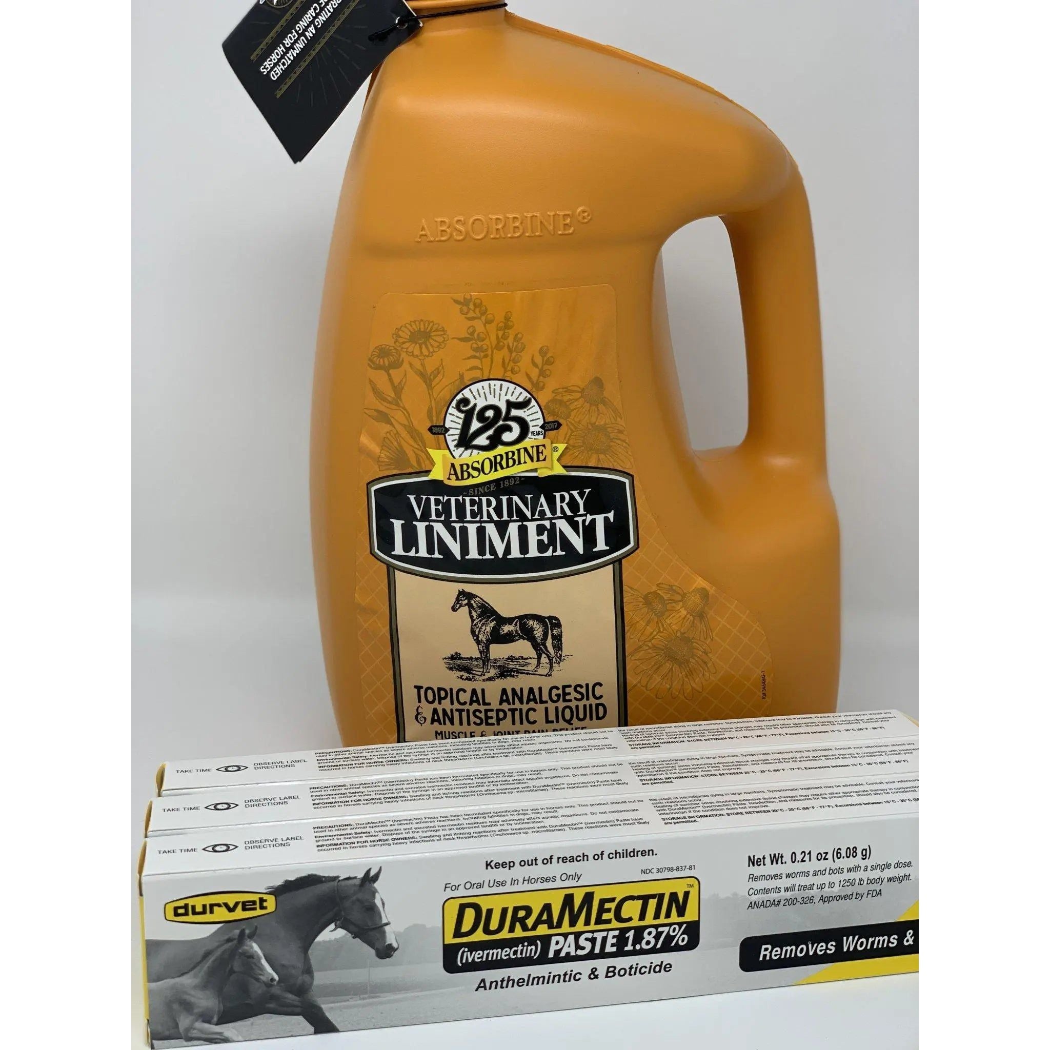 Absorbine Liniment and Wormer bundle Gallon Plus 3-Pack Wormer Bundle