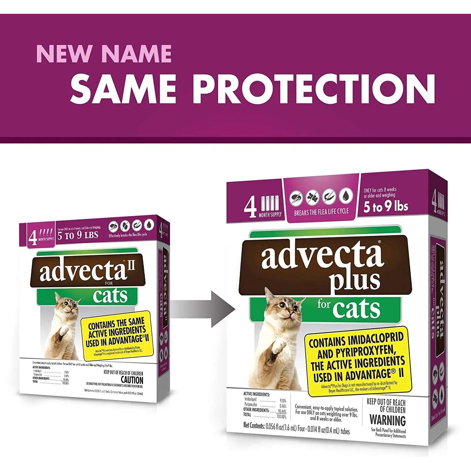 Advecta Plus Flea and Tick Treatment for Small Cats 4 Count