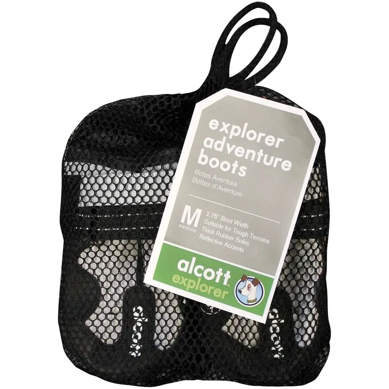 Alcott Explorer Adventure Dog Boots, Grey& Black Small